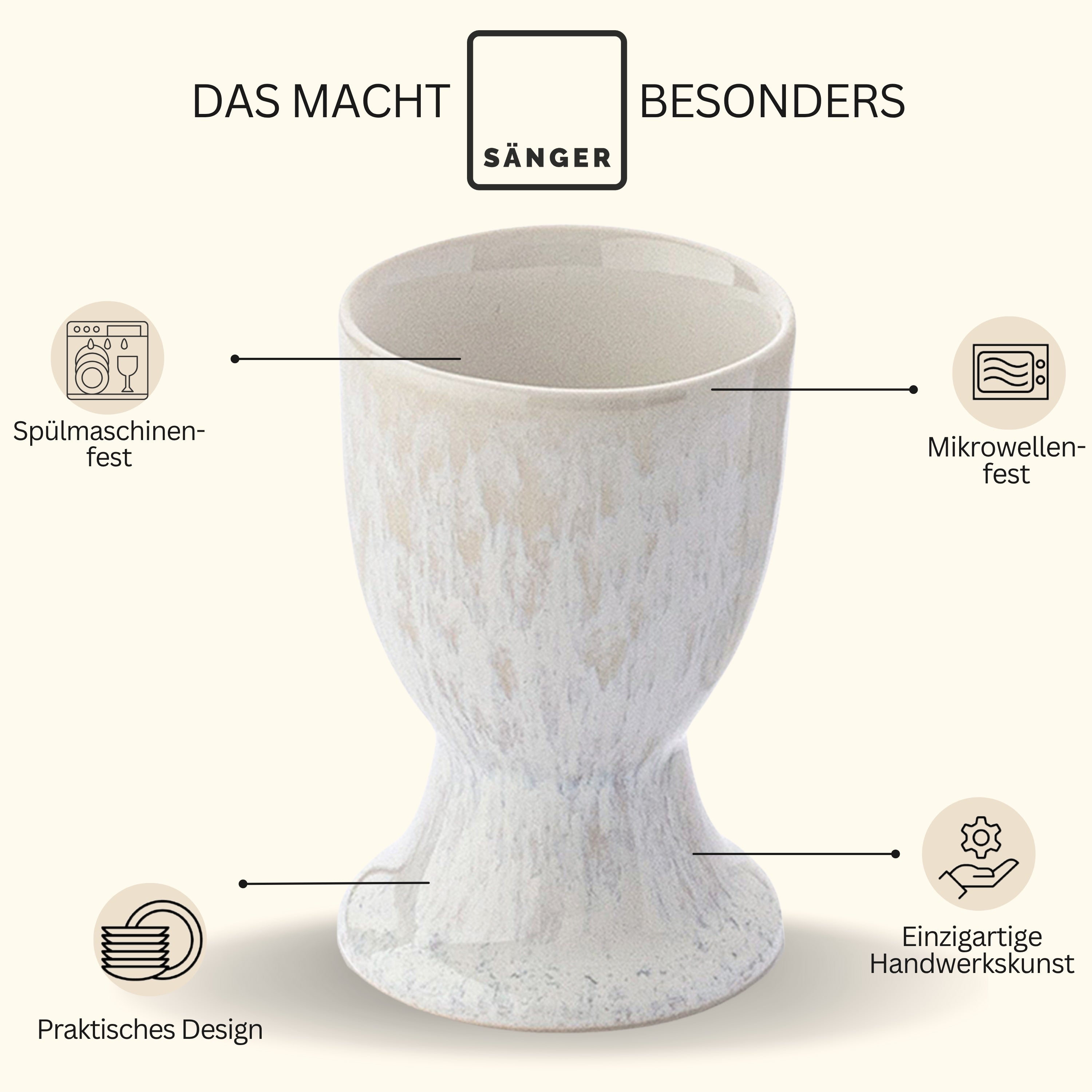 SÄNGER Eierbecher Set Korfu 4 teilig