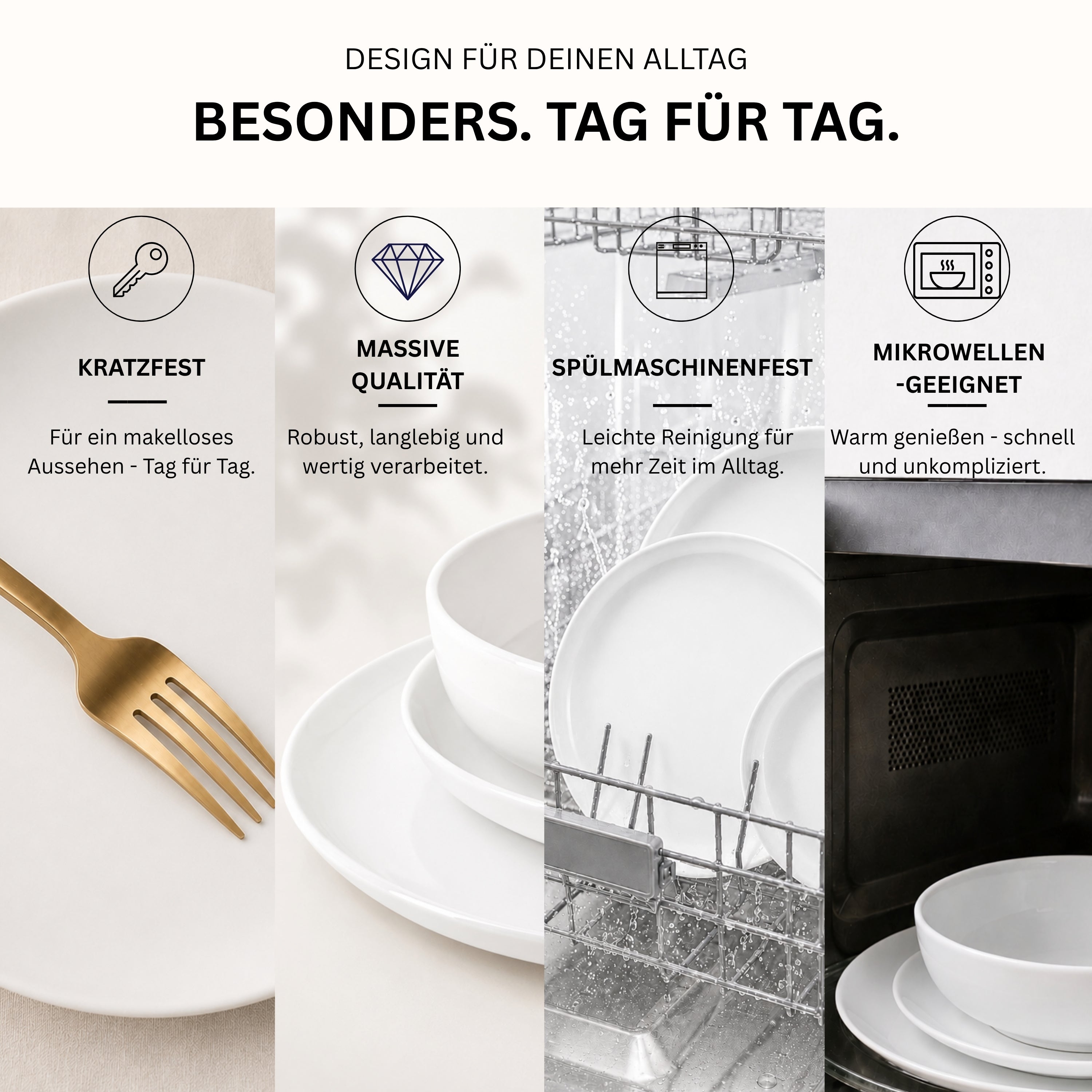 SÄNGER Porzellan Geschirrset Marlo 30-teilig für 6 Personen