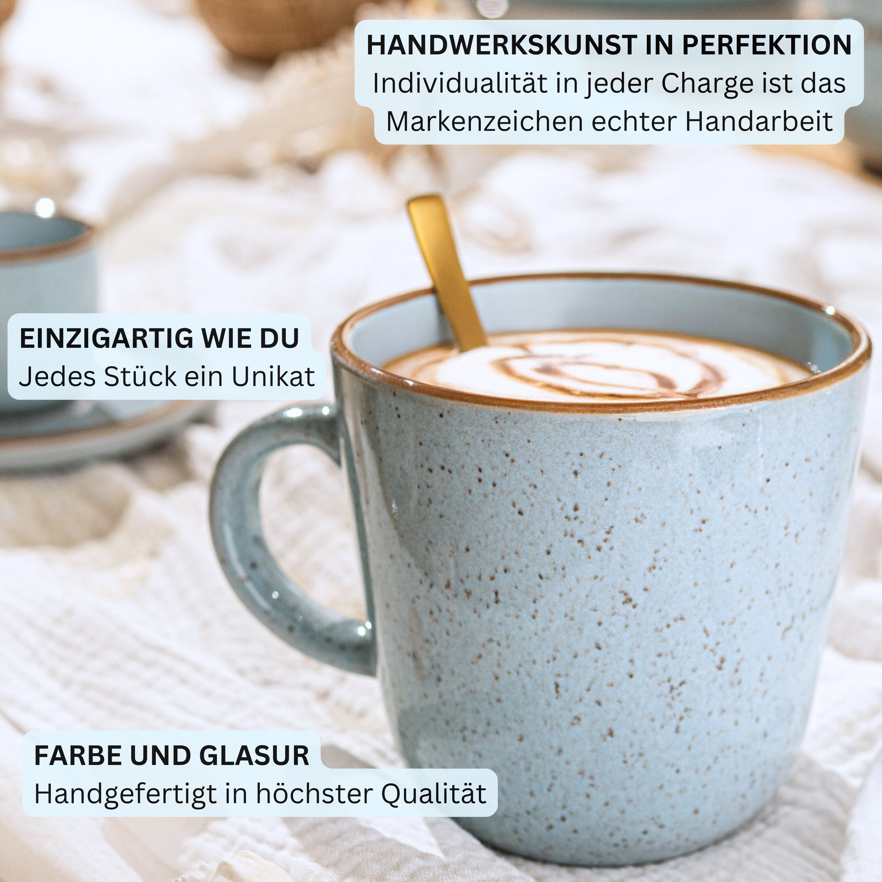 SÄNGER Steingut Geschirrset Rio Lagune, Kombiservice 30 teilig für 6 Personen