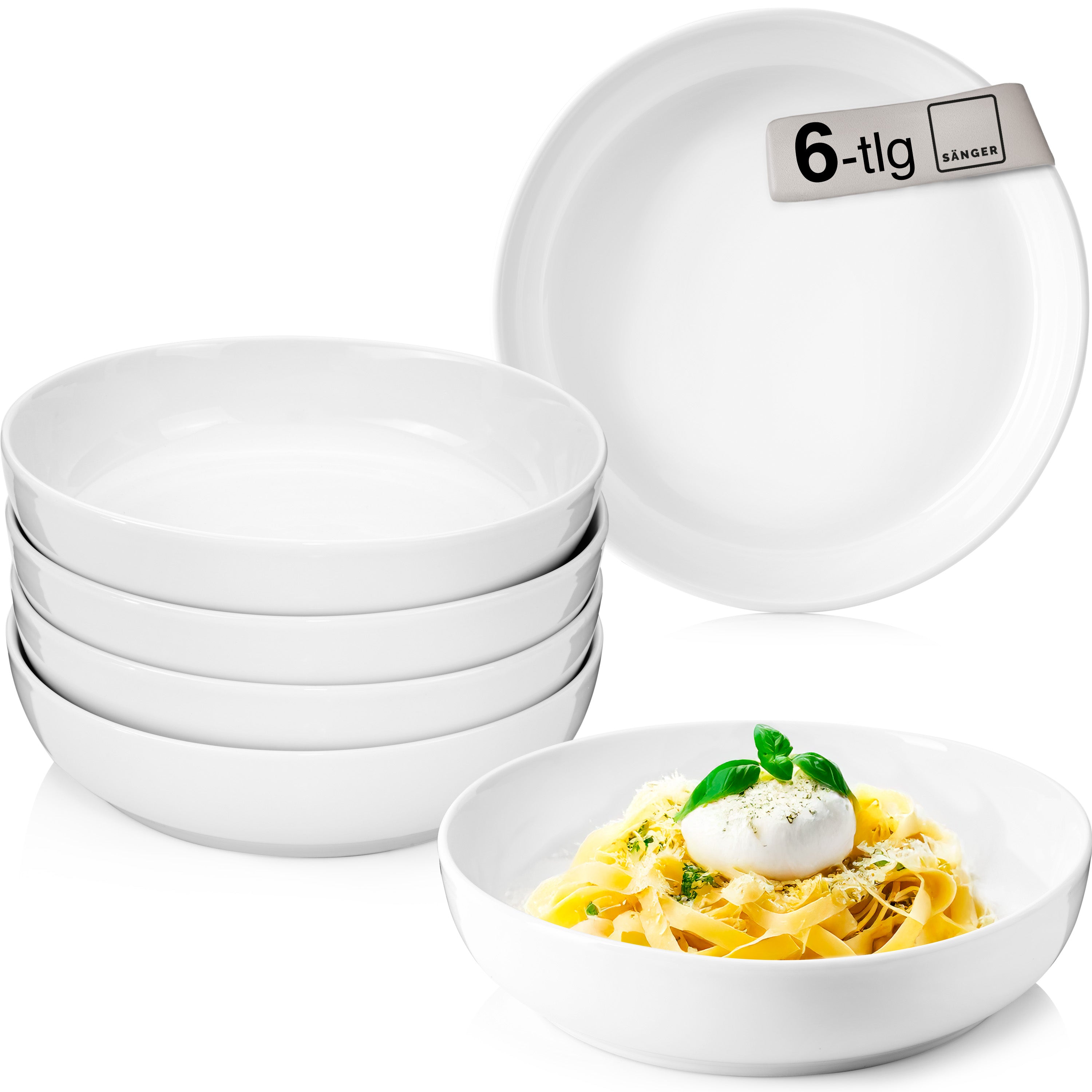 SÄNGER Porzellan Pastaschalen Marlo 6-teilig für 6 Personen