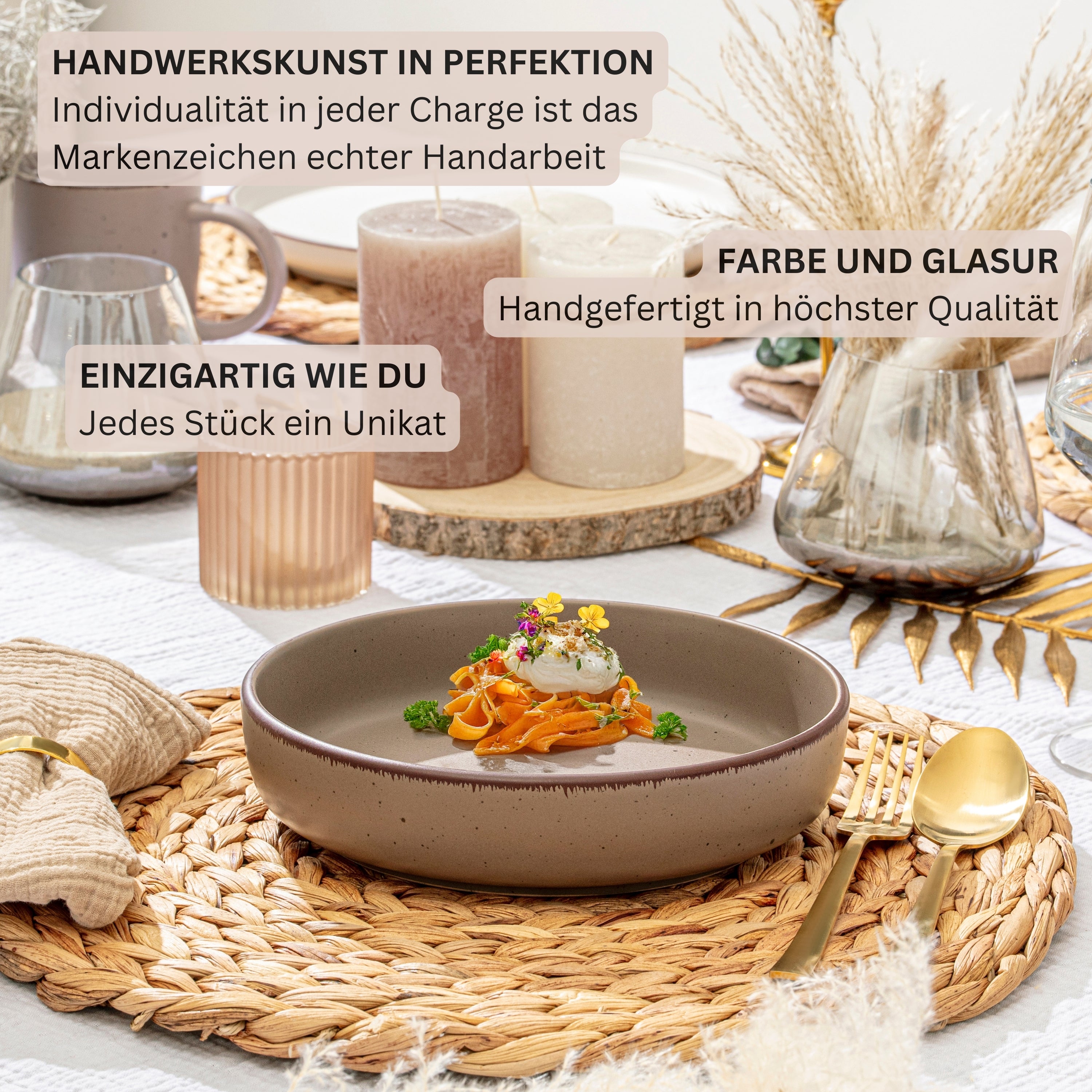 SÄNGER Steingut Geschirrset Bombay Oak 16 teilig für 4 Personen