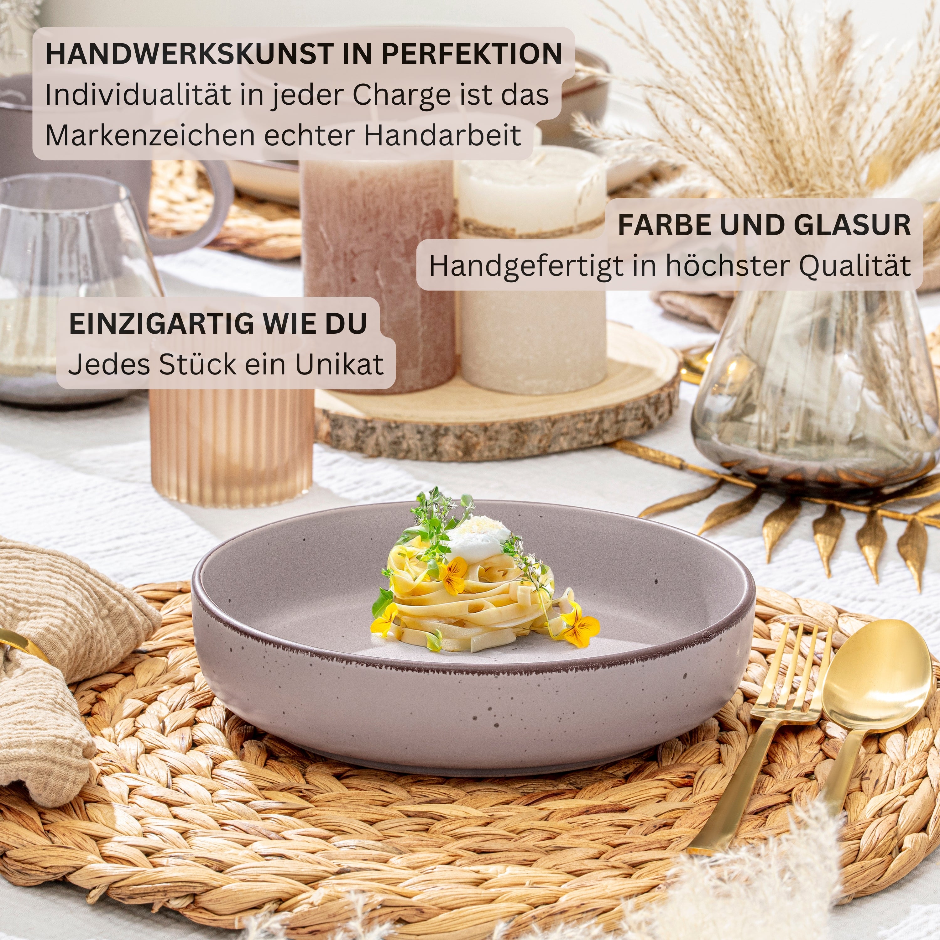 SÄNGER Steingut Geschirrset Bombay Basalt 16 teilig für 4 Personen