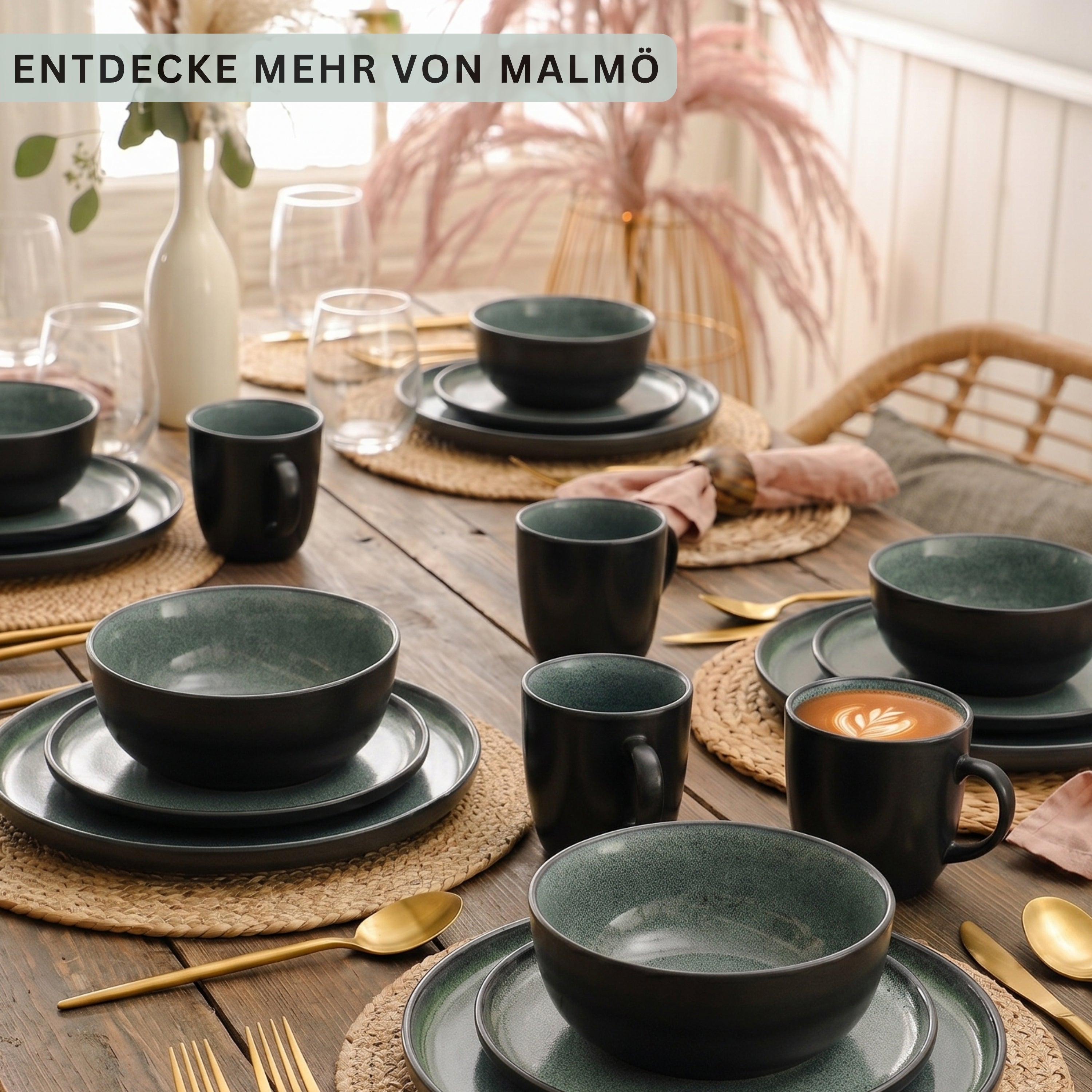 SÄNGER Steingut Geschirrset Malmö 30-teilig für 6 Personen