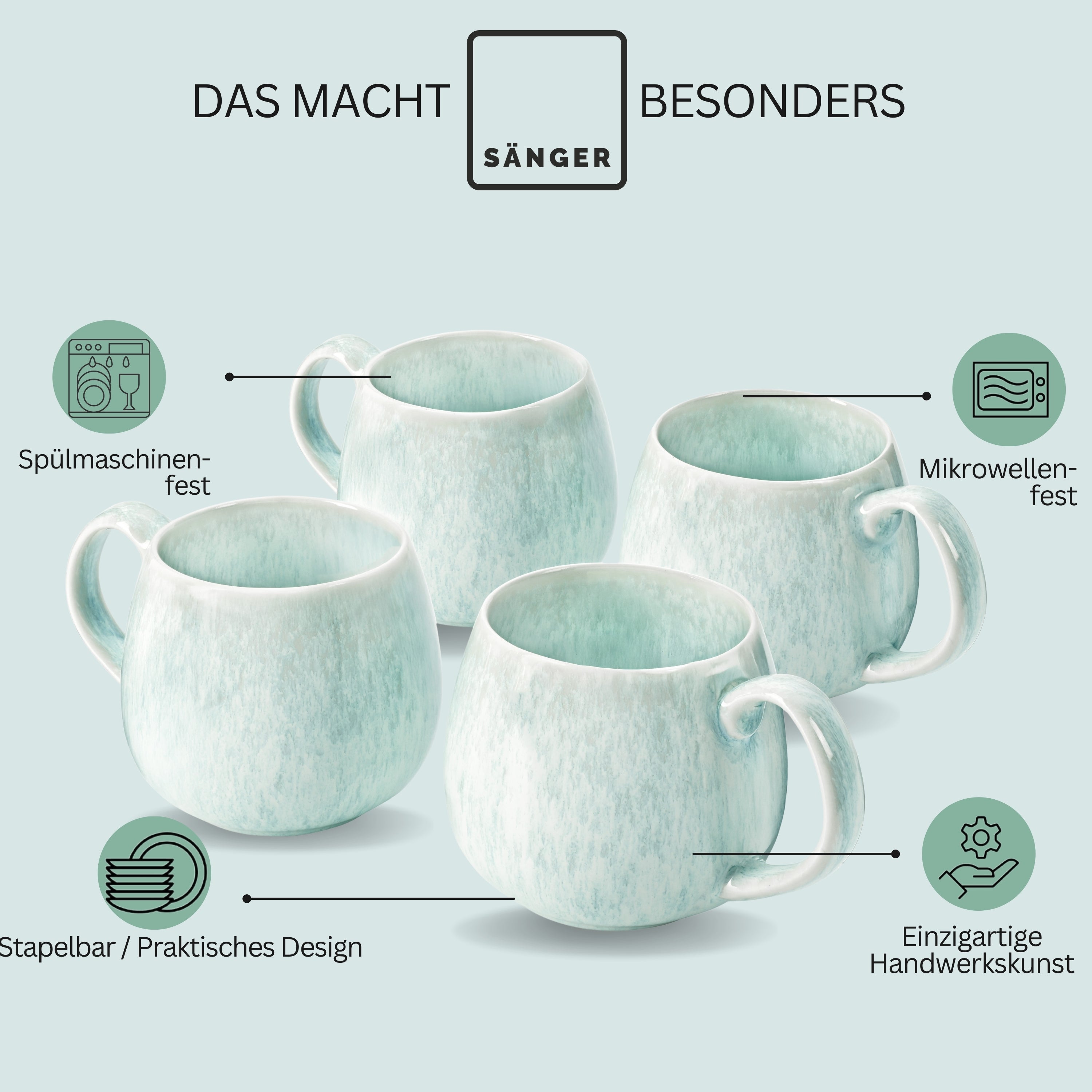 SÄNGER Kaffeebecher 4 teilig Paros