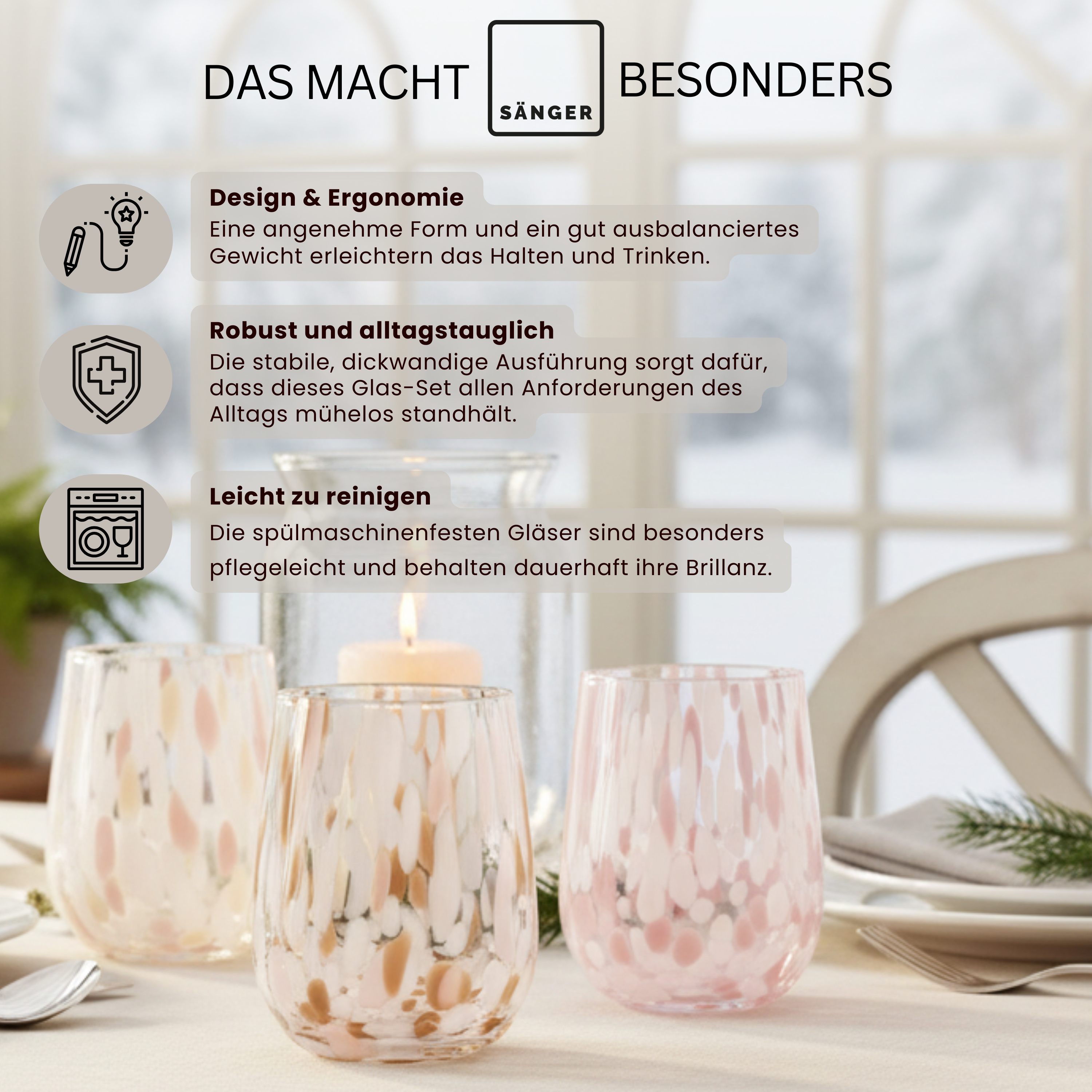 SÄNGER Trinkgläser Set Curacao 6 teilig - mix