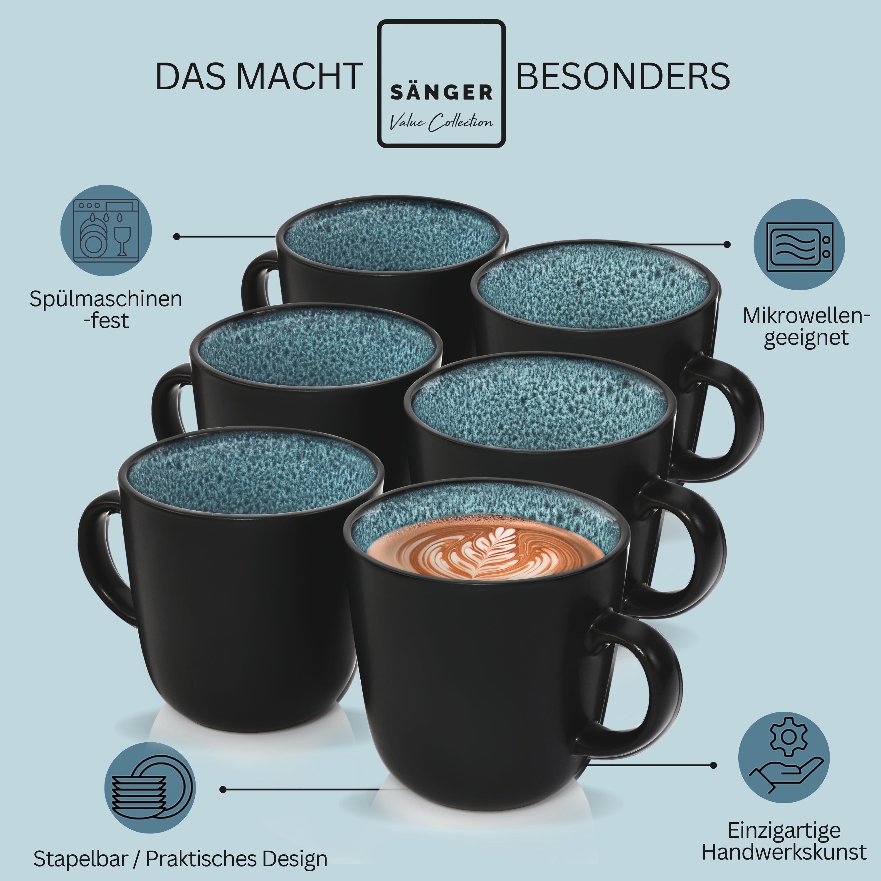 SÄNGER Kaffeebecher Set Vigo 6 teilig