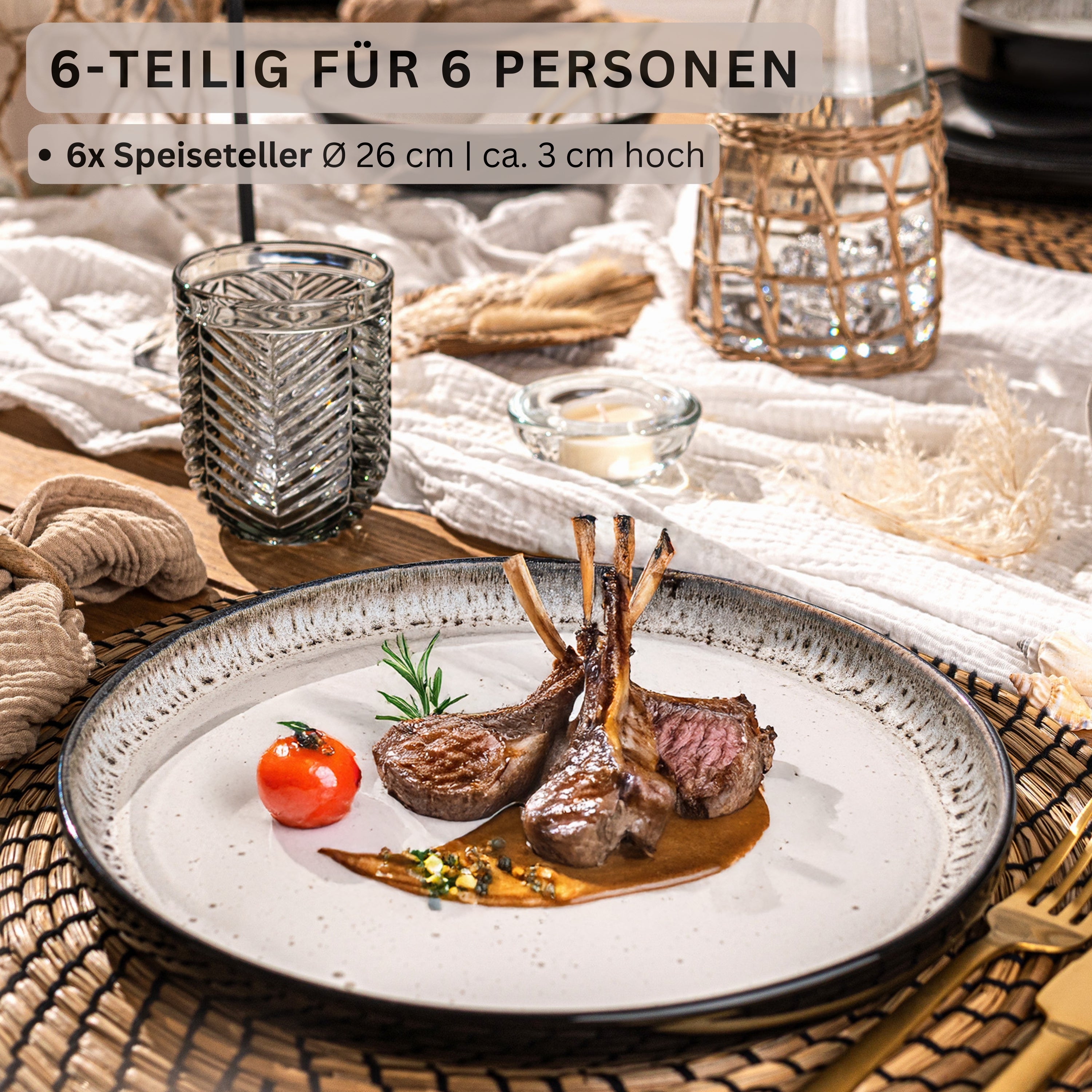SÄNGER Speiseteller Set Sansibar 6 teilig
