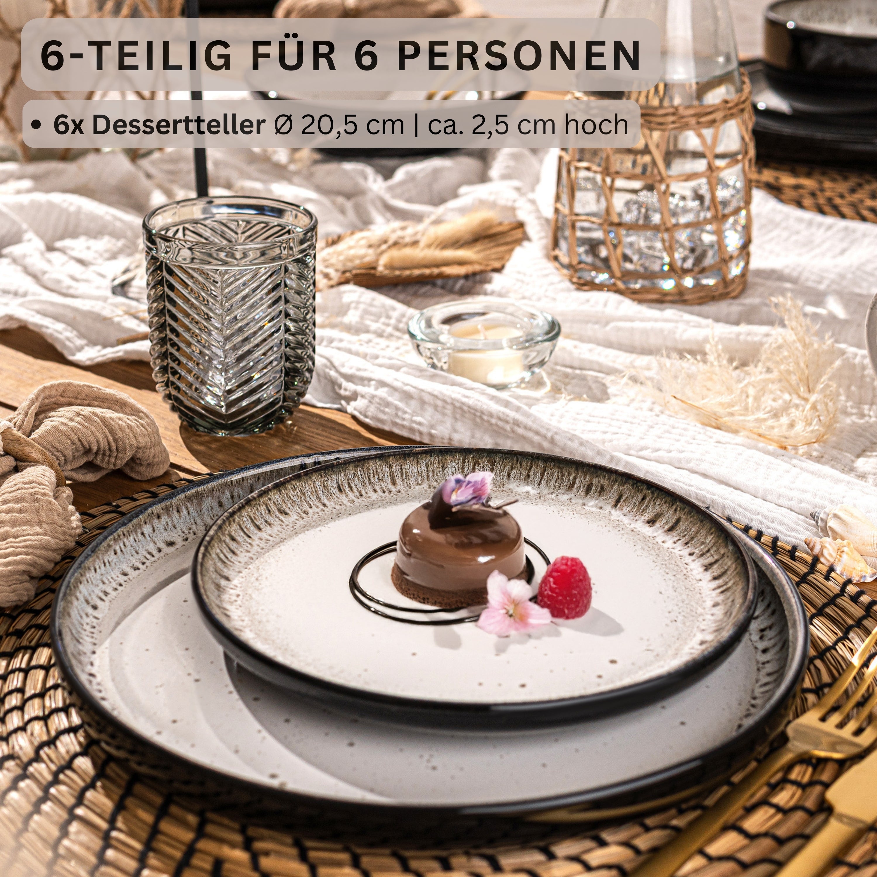 SÄNGER Dessertteller Set Sansibar 6 teilig