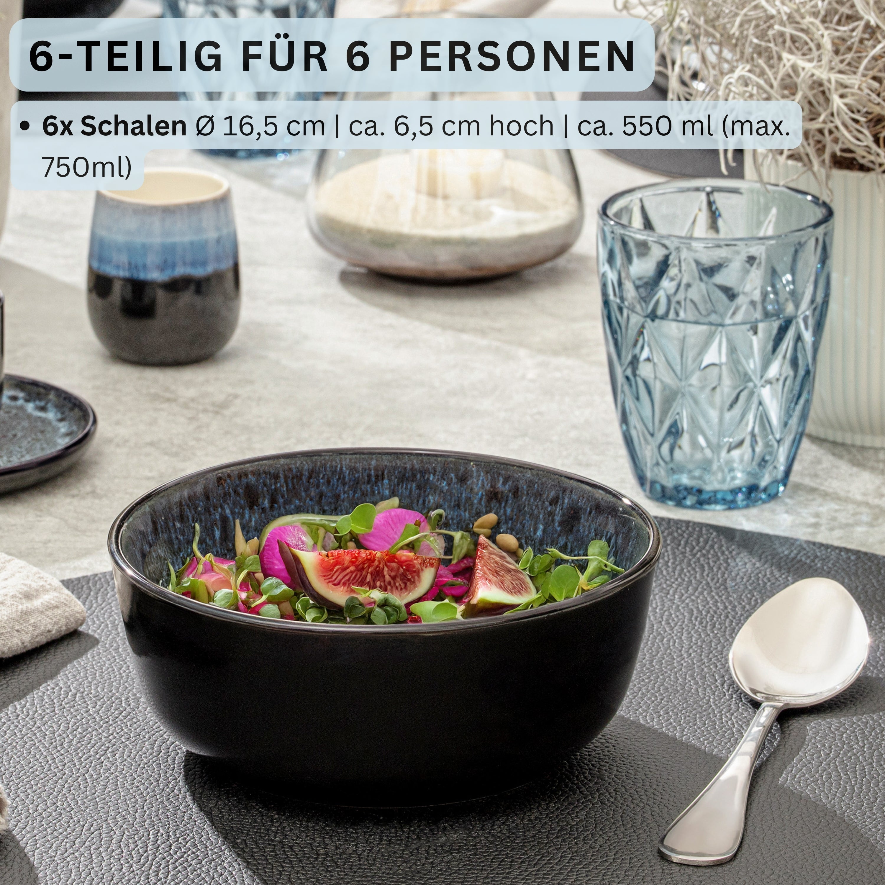 SÄNGER Schalen Set Manila - 6 teilig aus Steingut