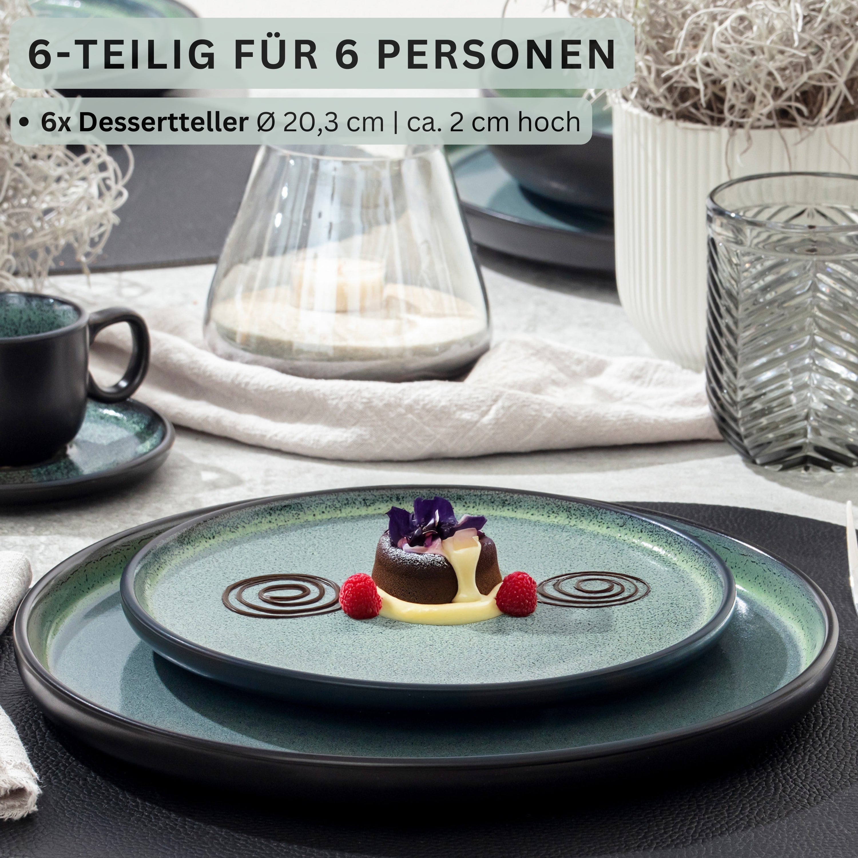 SÄNGER Steingut Dessertteller Malmö 6-teilig