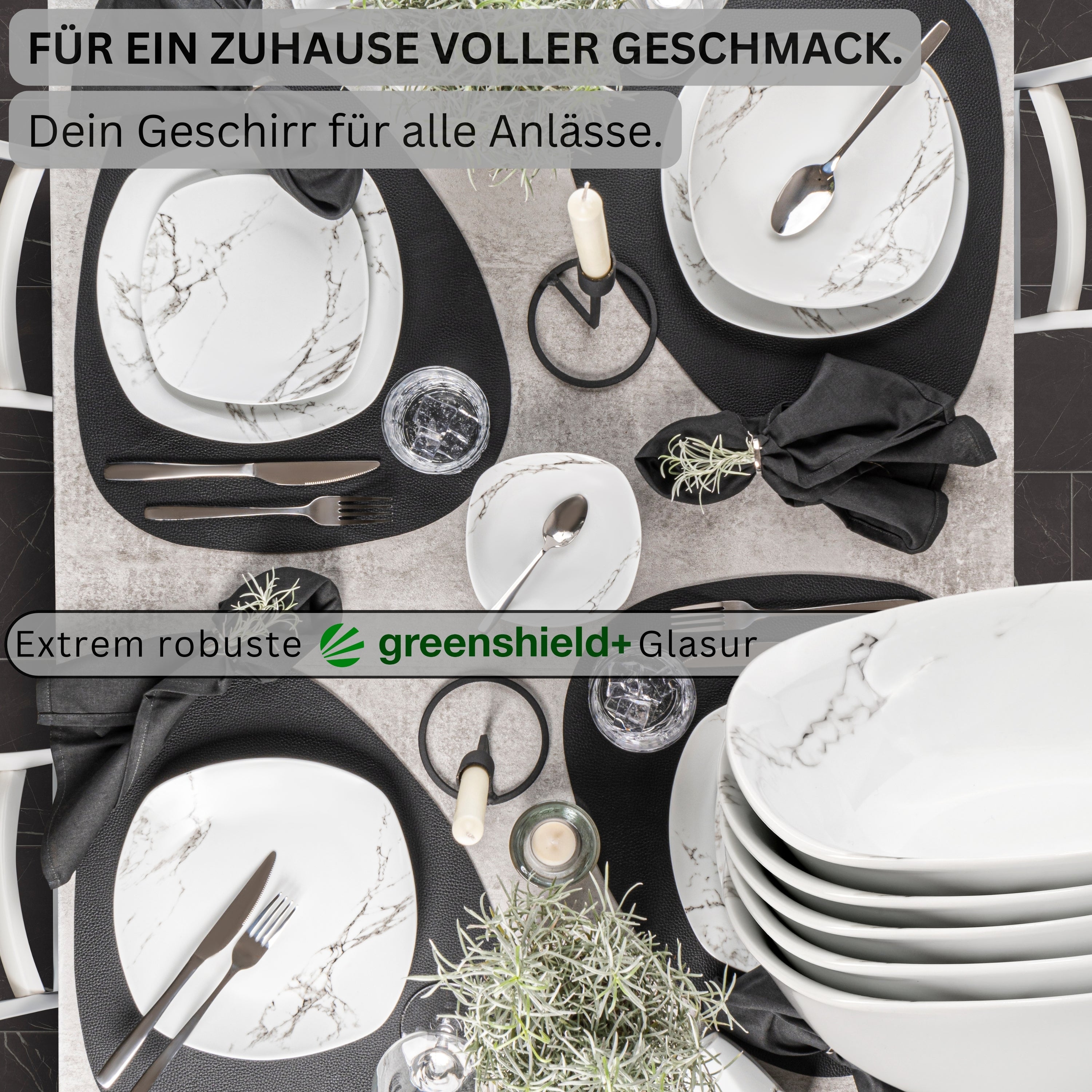 SÄNGER Müslischalen Set Bilgola Marmor Design 6 teilig