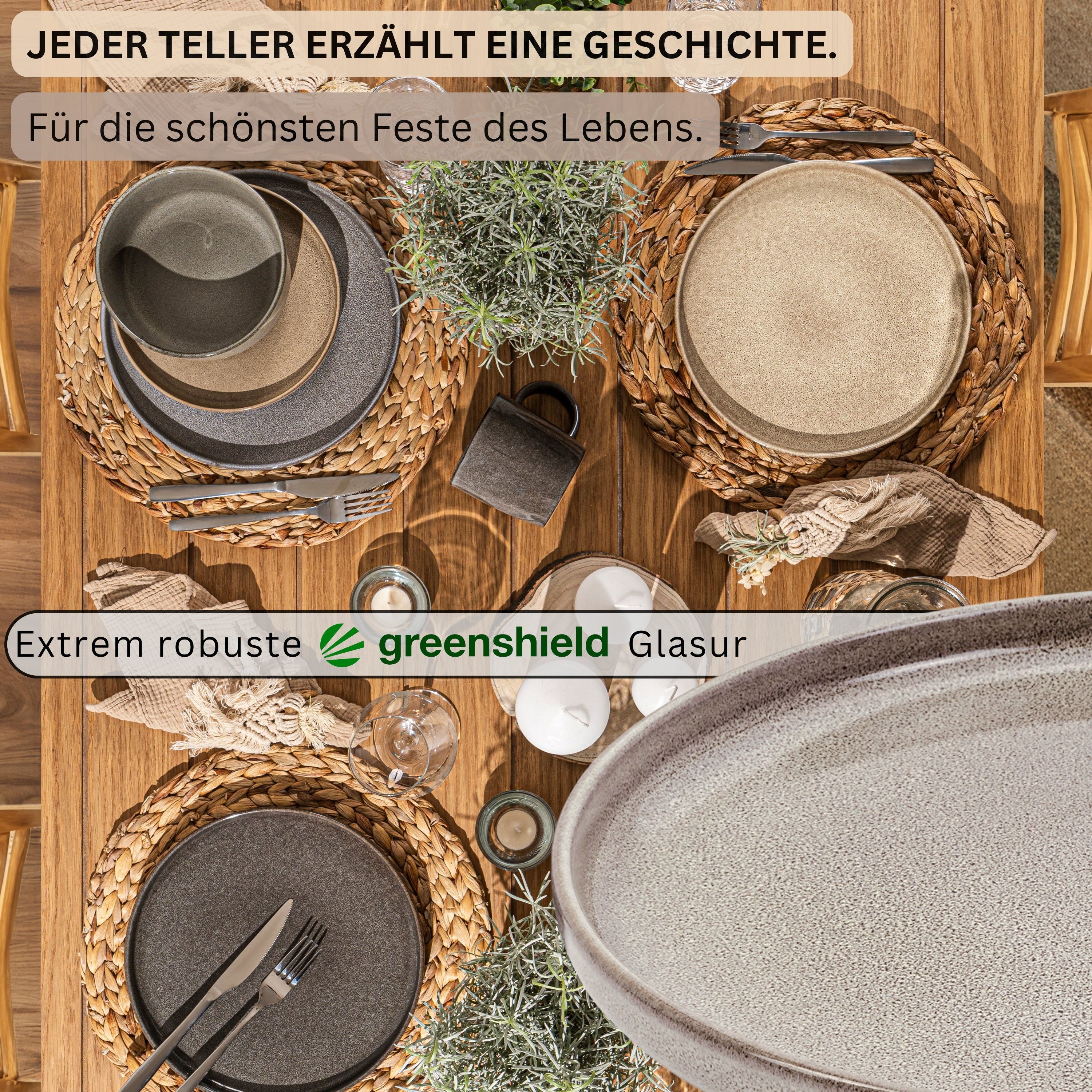 SÄNGER Speiseteller Set Kairo - 4 teilig aus Steingut
