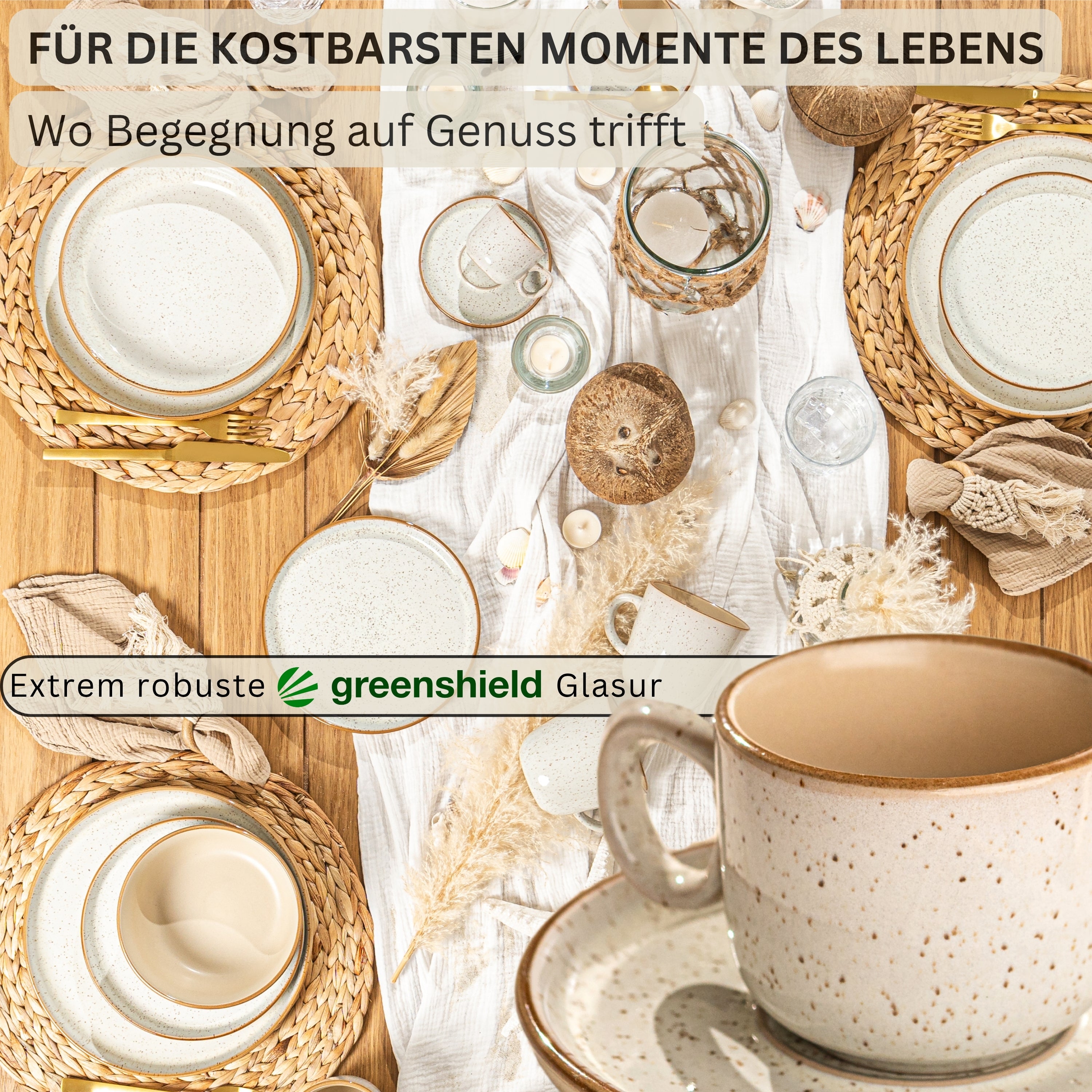 SÄNGER Espressotassen Set Rio Creme 12 teilig für 6 personen