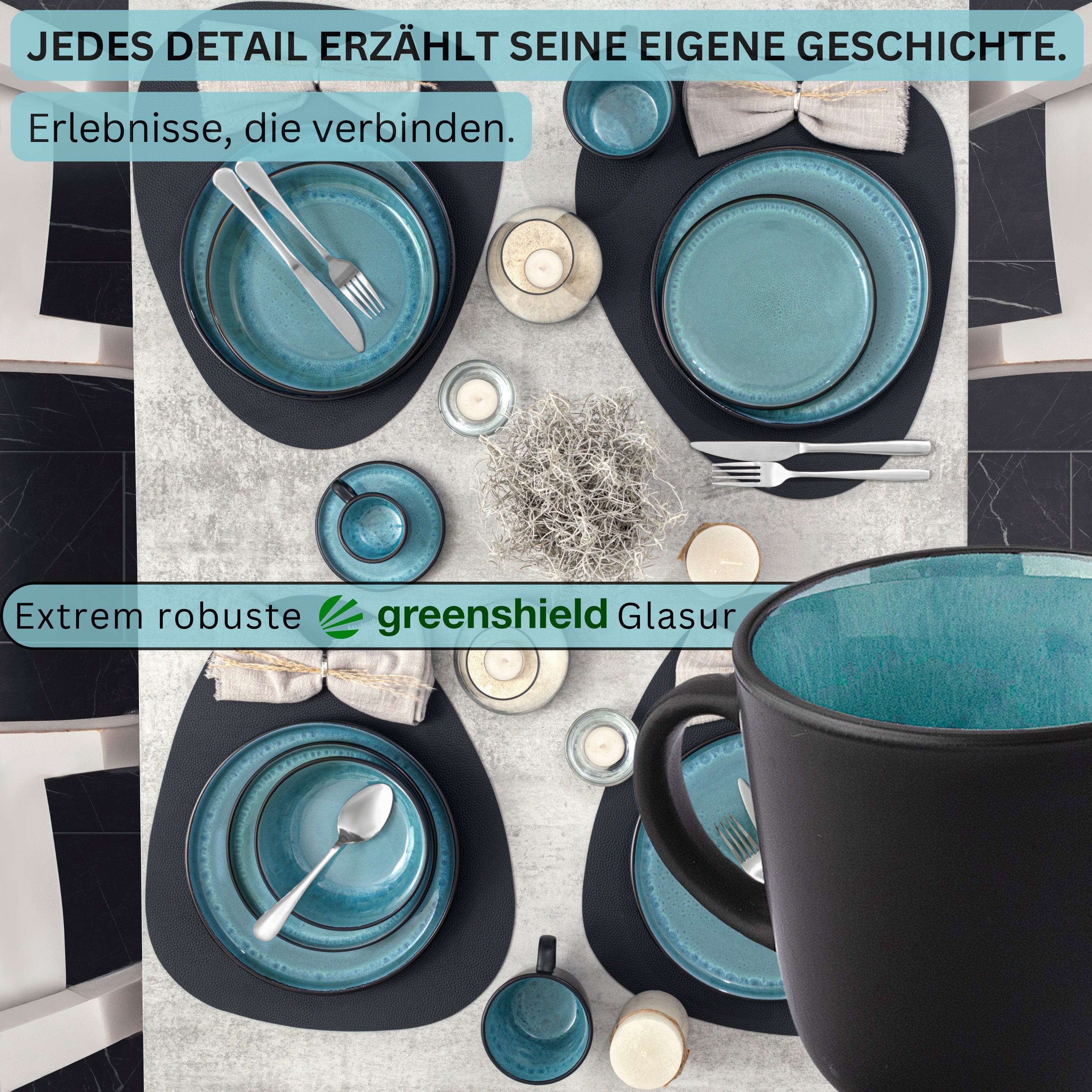 SÄNGER Kaffeebecher Set Granada - 6 teilig aus Steingut