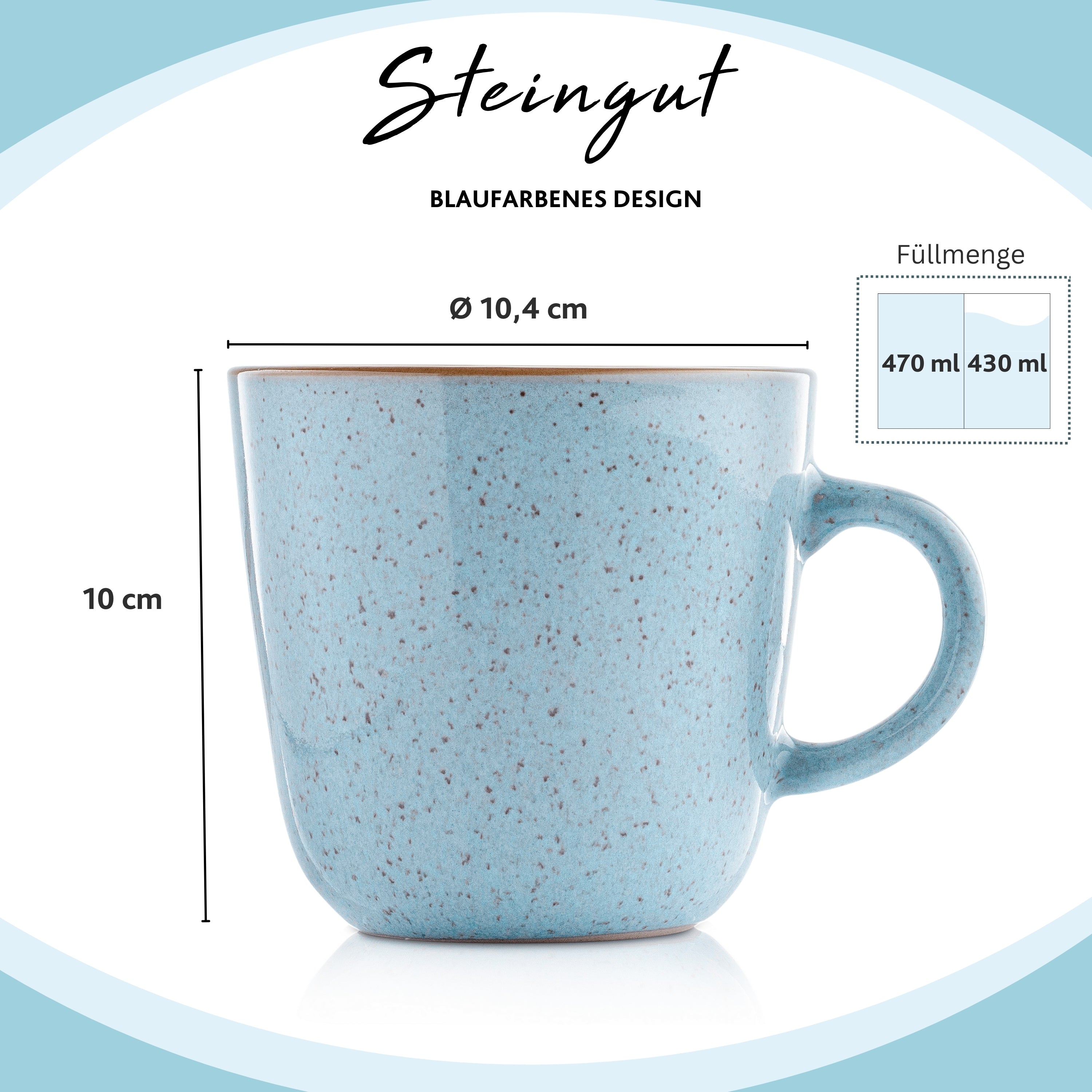 SÄNGER Kaffeebecher Set Rio Lagune 4 teilig