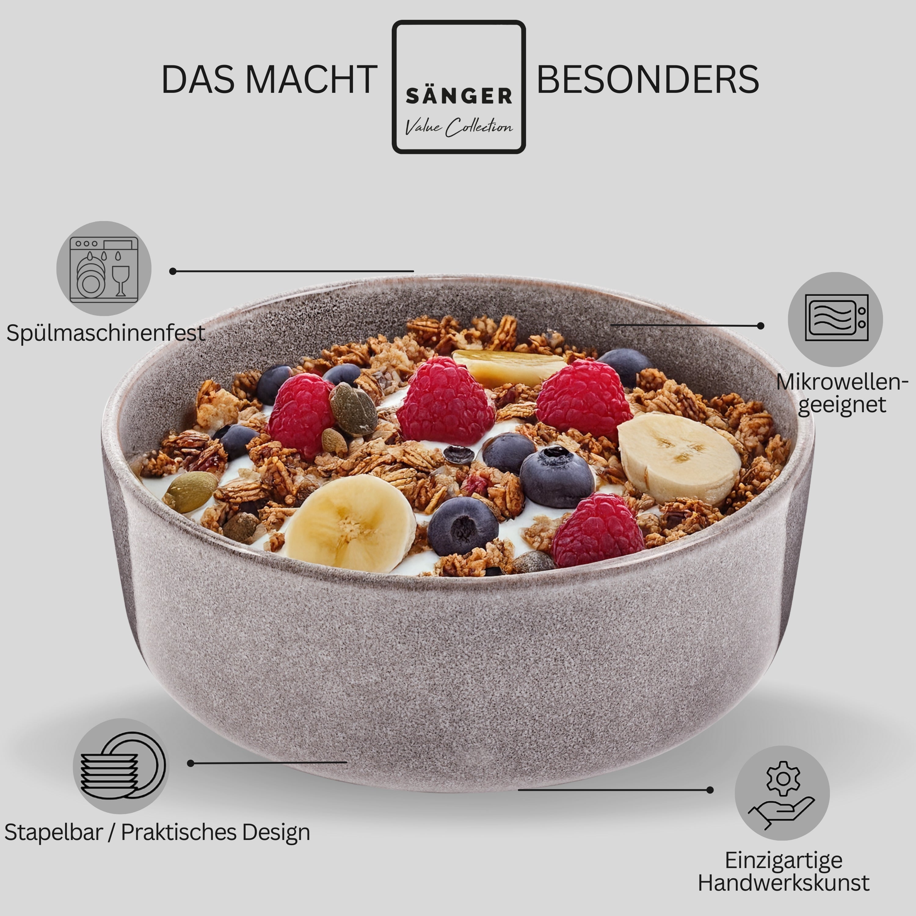 SÄNGER Schalen Set Kairo - 4 teilig aus Steingut