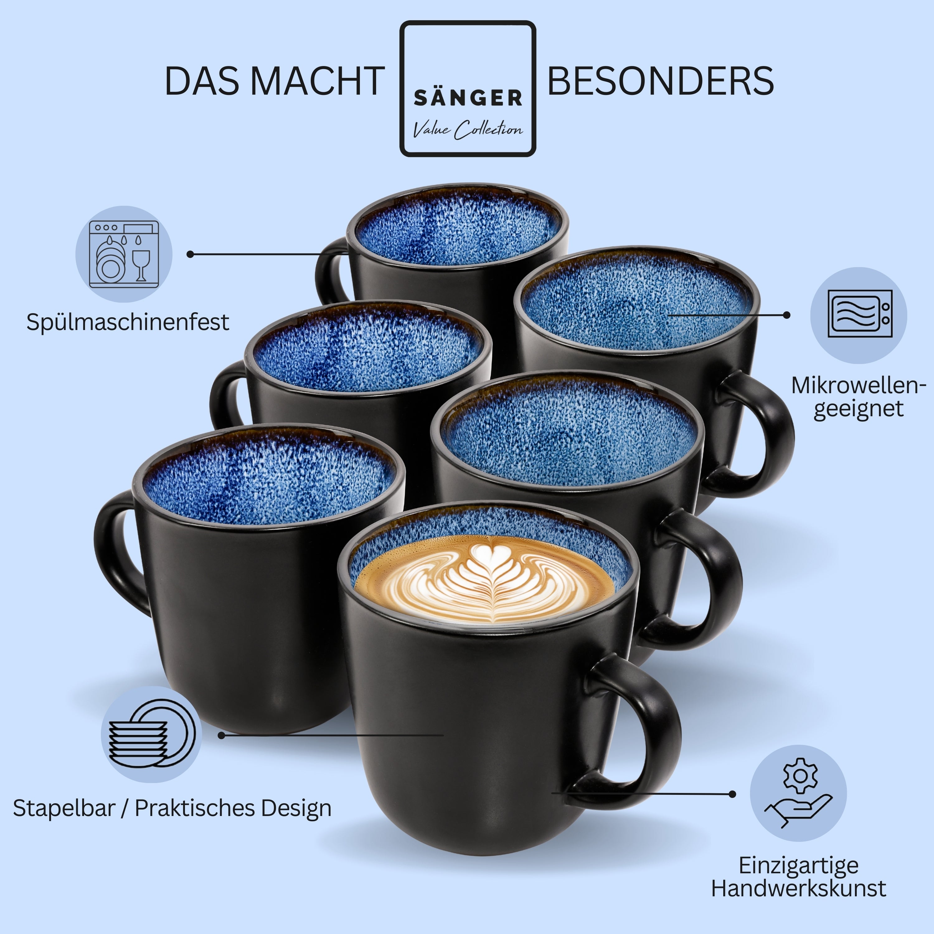 SÄNGER Kaffeebecher Set Aruba 6 teilig