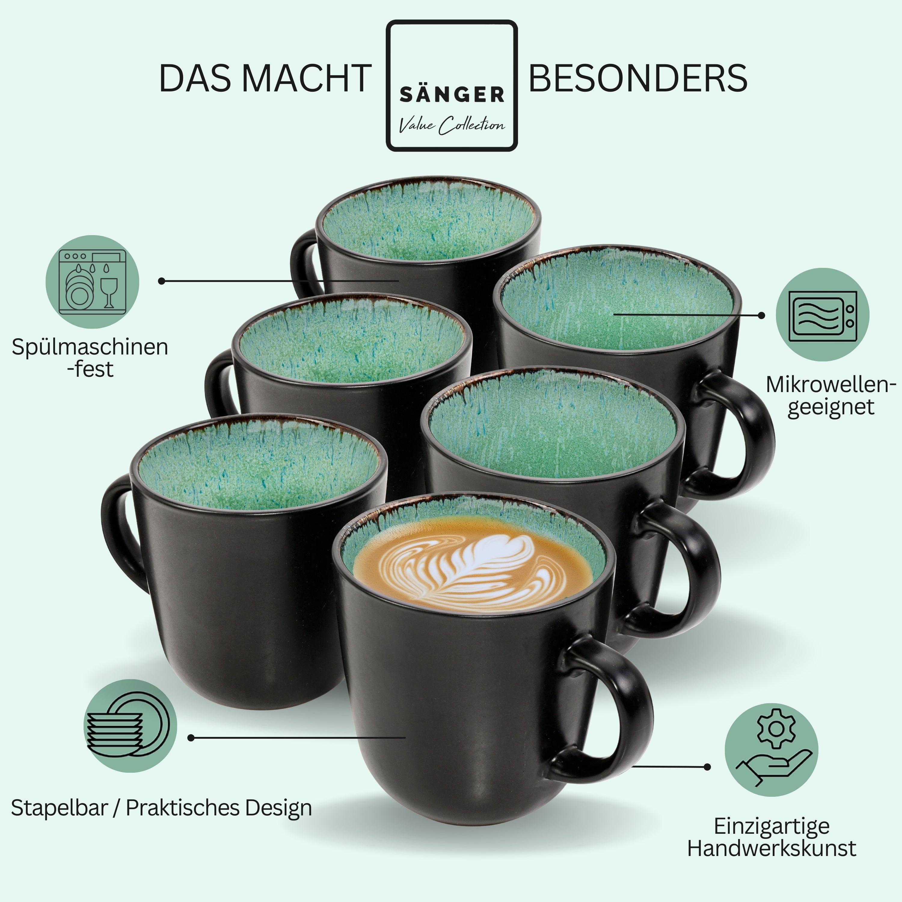 SÄNGER Kaffeebecher Set Fiji 6 teilig
