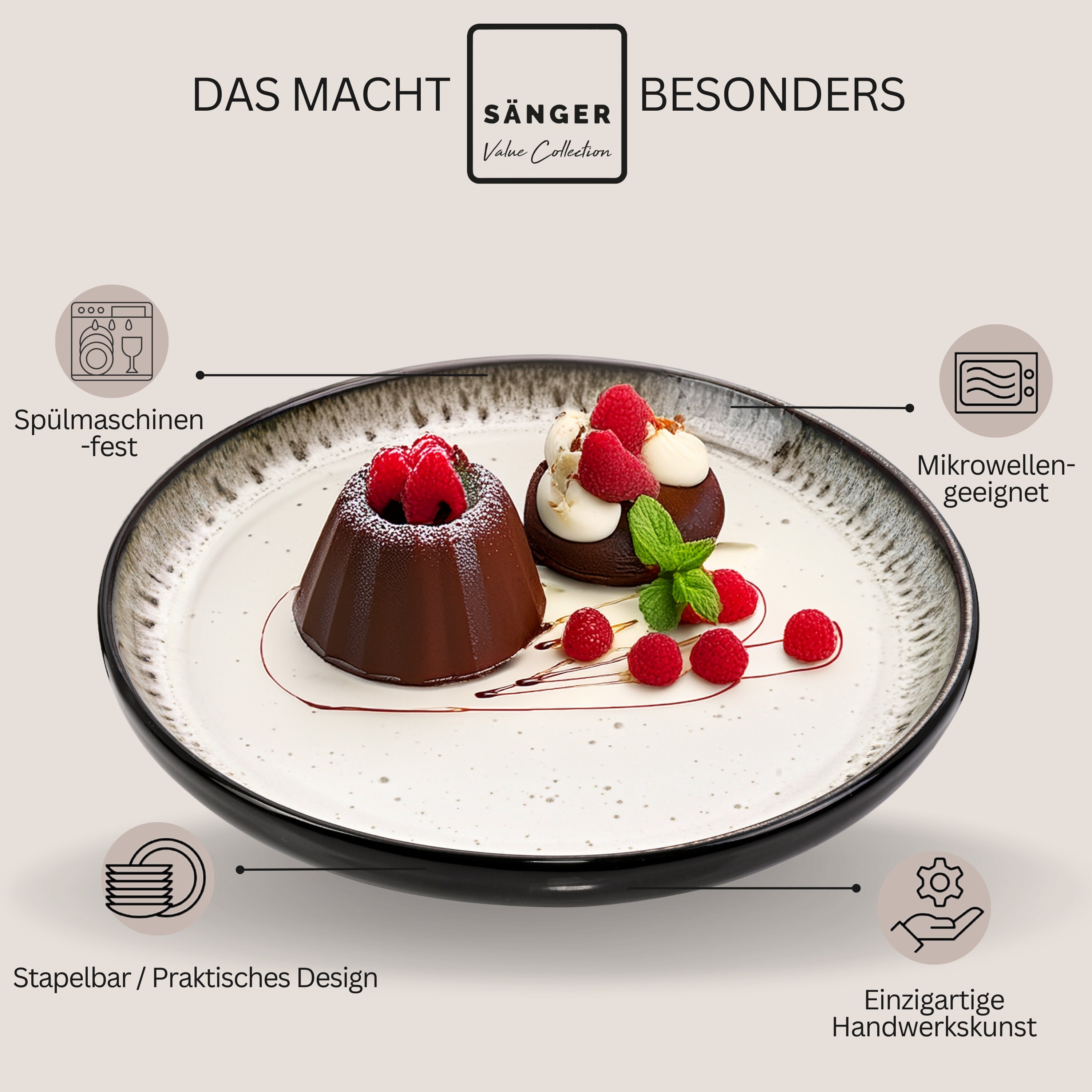 SÄNGER Dessertteller Set Sansibar 6 teilig