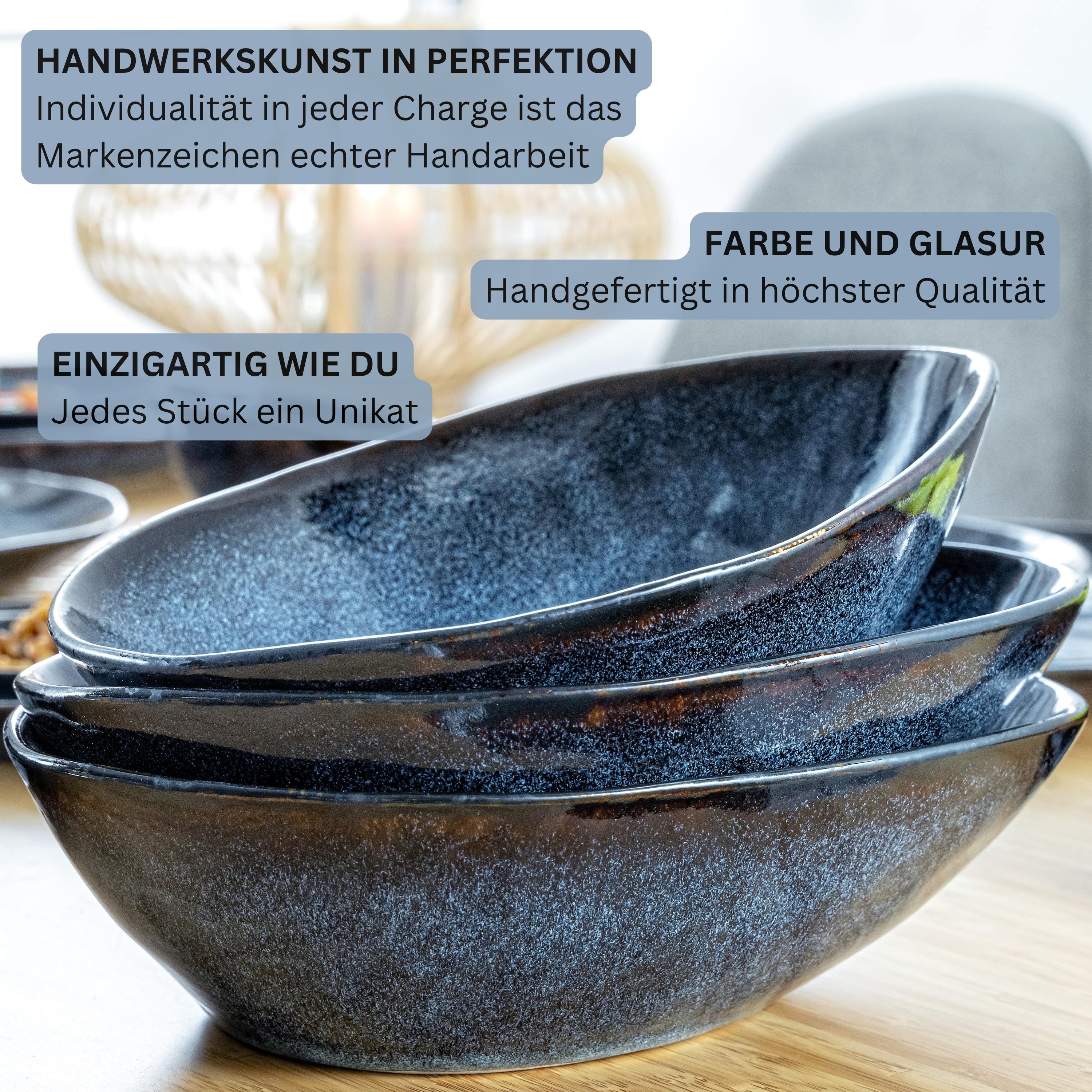 SÄNGER Steingut Geschirrset Tokio, Tafelservice 16 teilig für 4 Personen