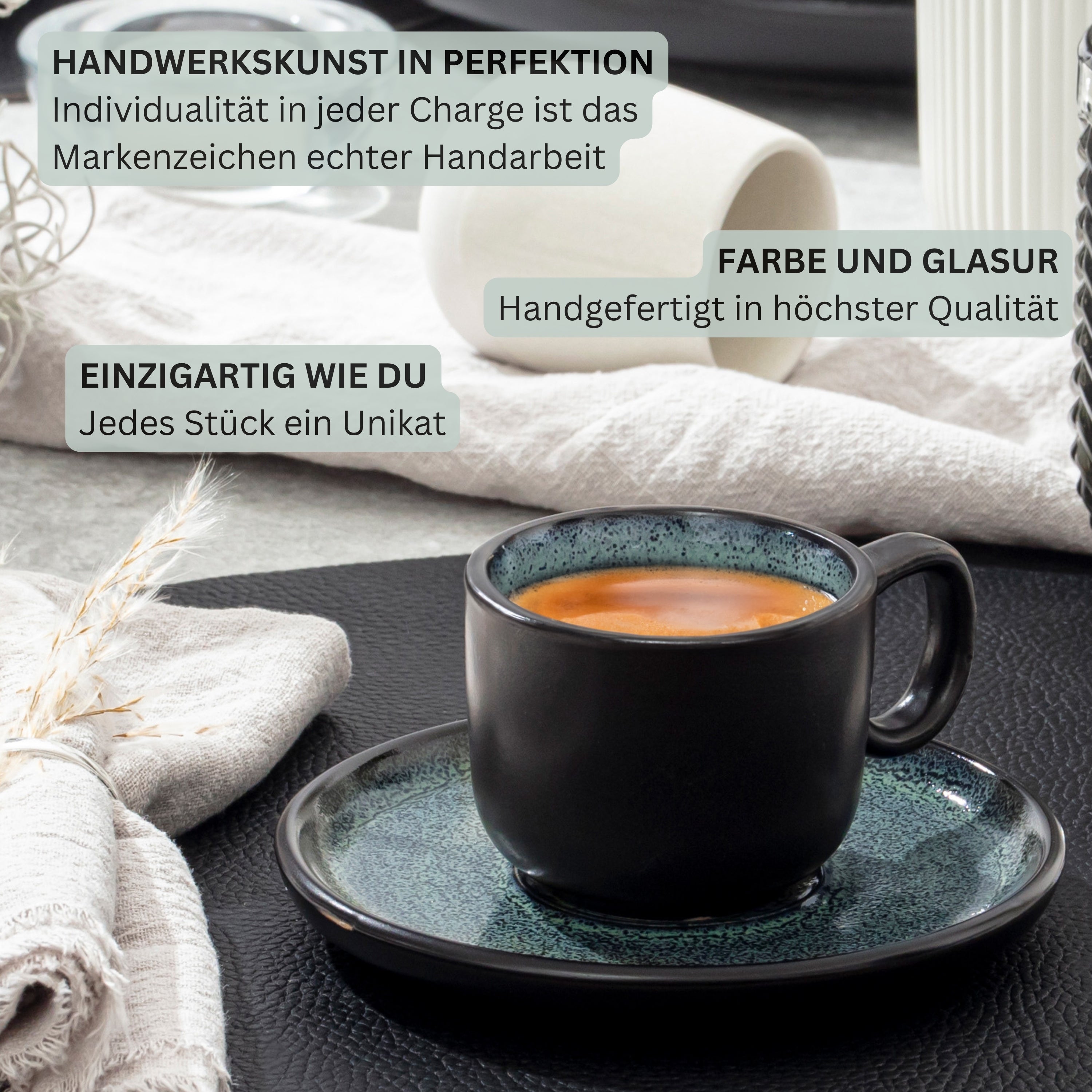 SÄNGER Steingut Espressotassen Set Malmö 12-teilig