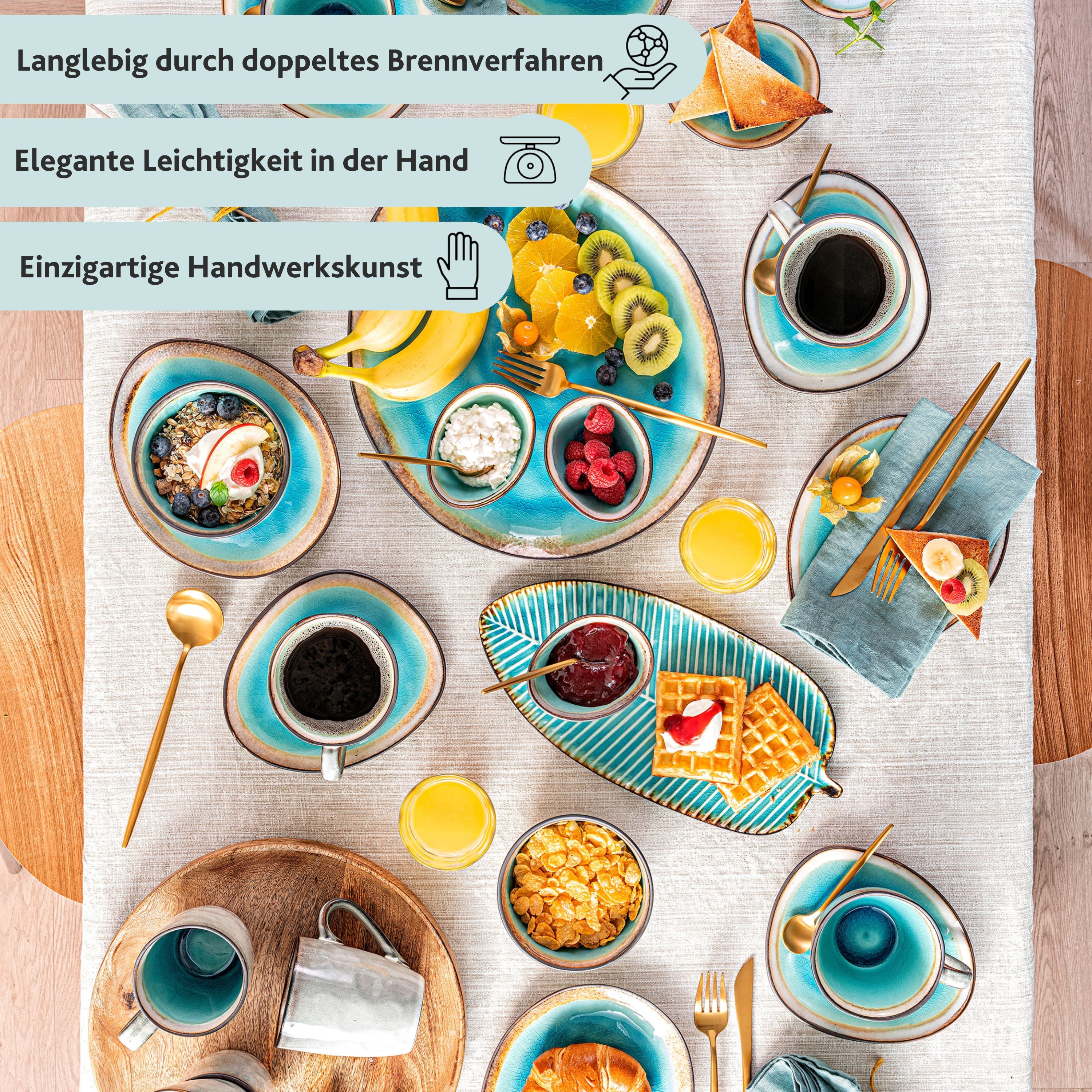 SÄNGER Geschirrset Capri, Tafelservice & Servierplatten 23 teilig für 4 Personen