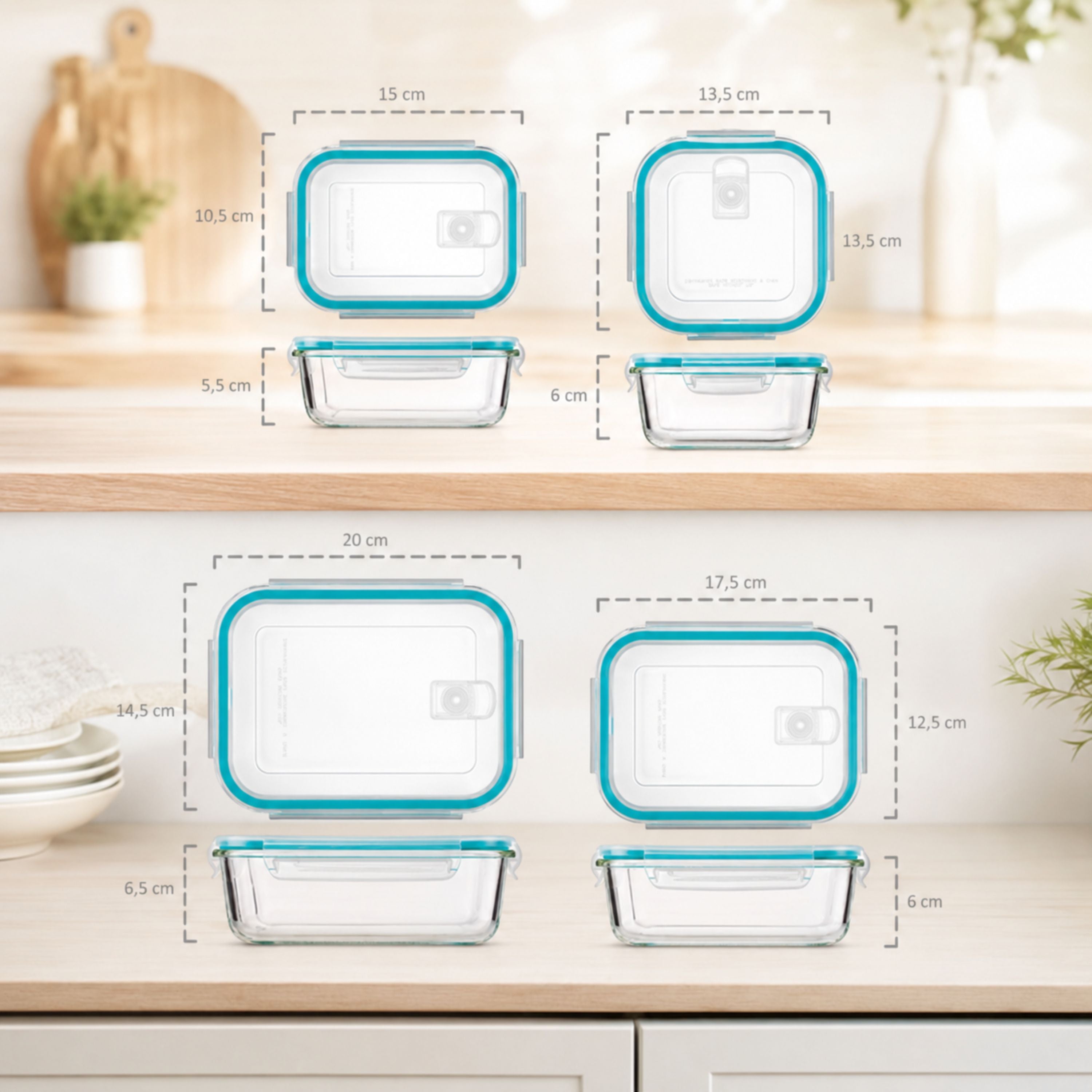 SÄNGER Frischhaltedosen Set aus Glas 9er Set