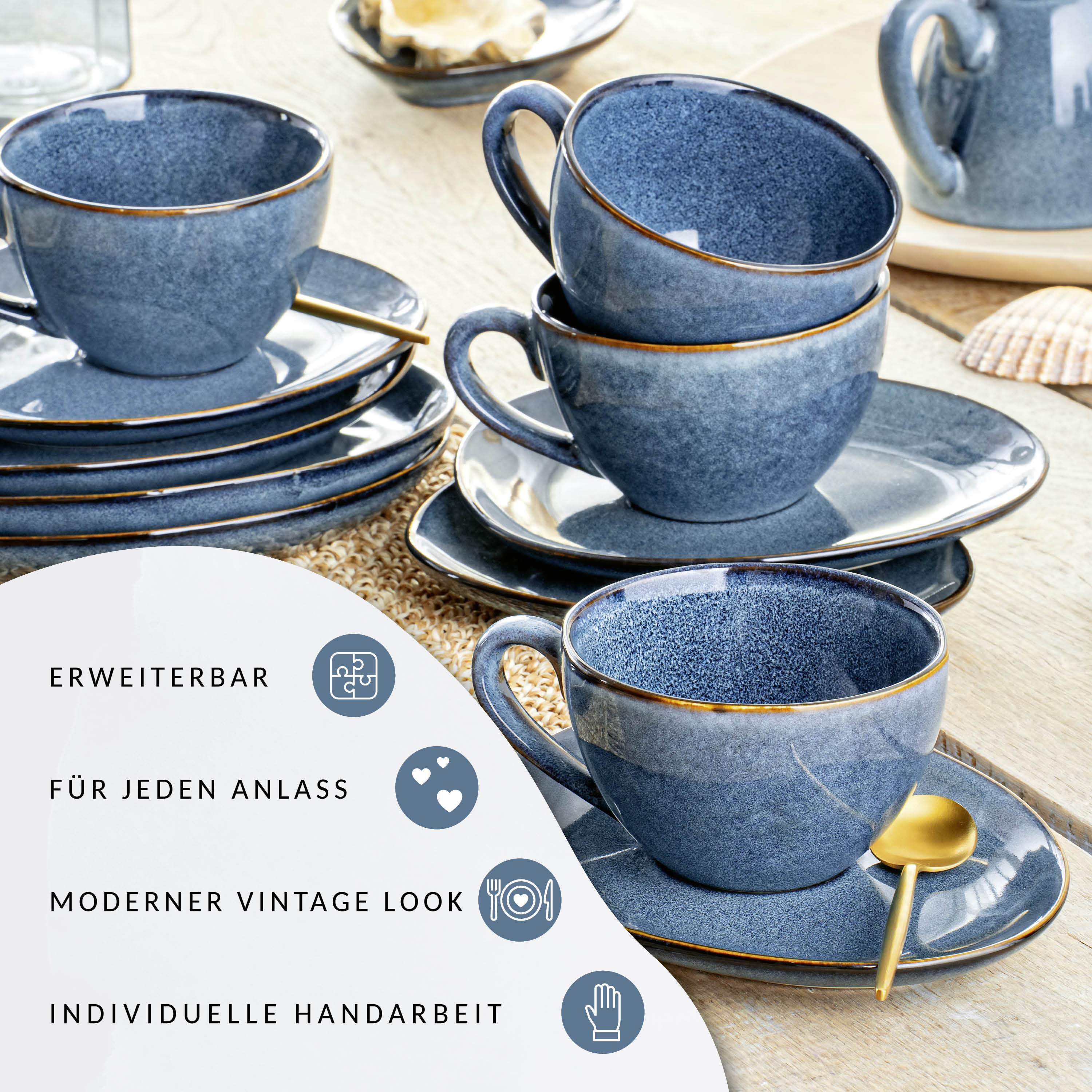 SÄNGER Kaffeetassen Set Darwin für 4 Personen