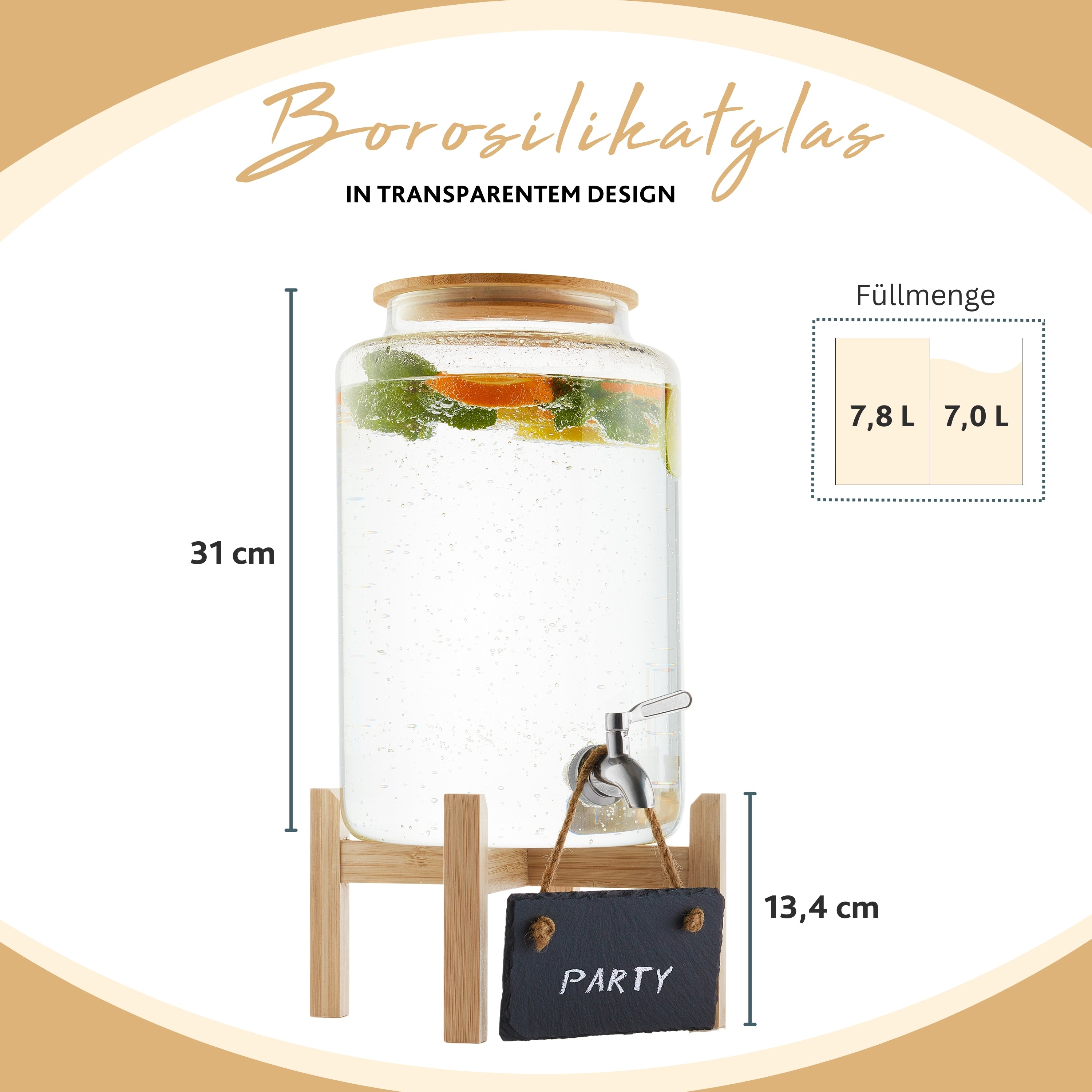 Getränkespender 7,8 L mit Zubehör