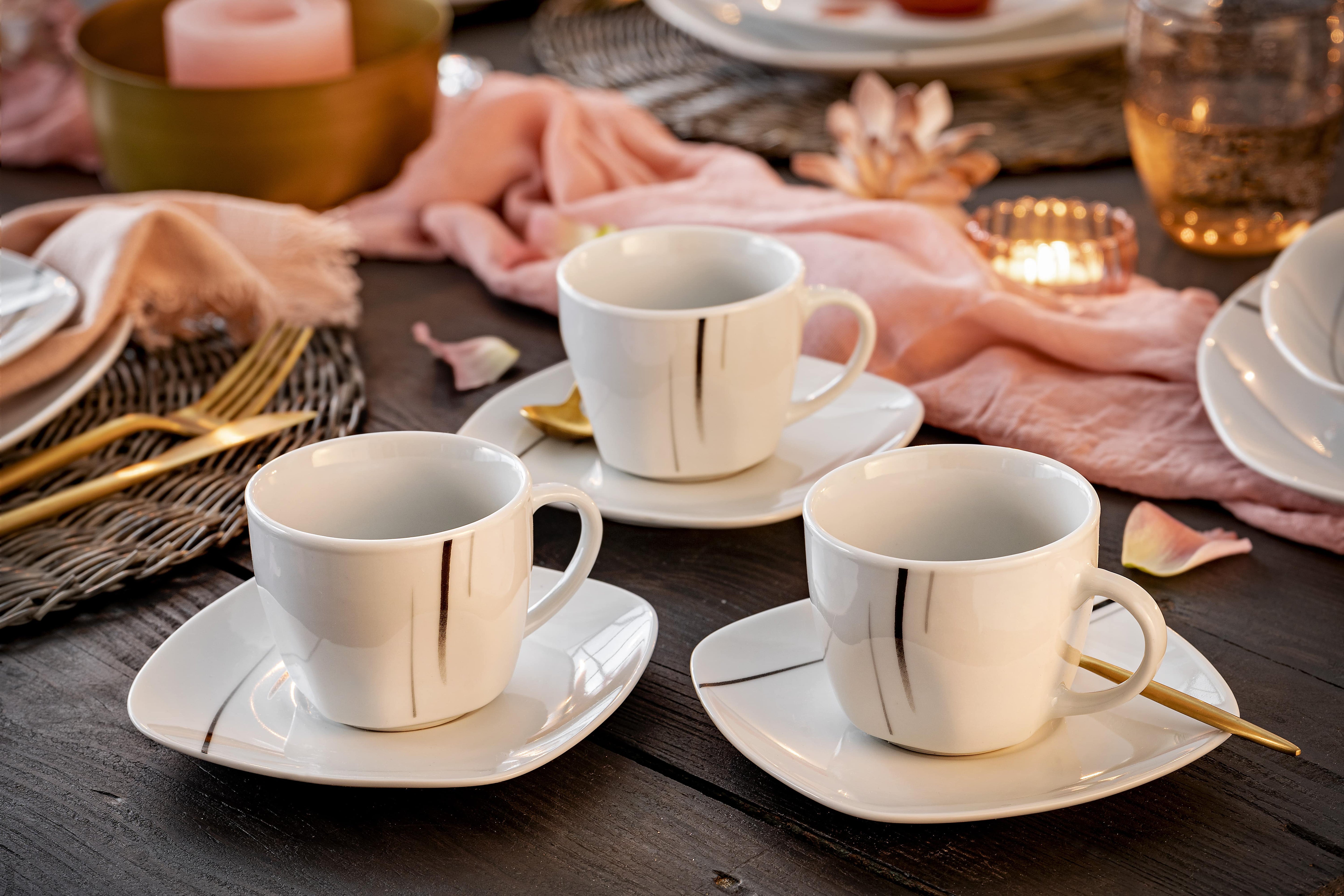 SÄNGER Kaffeeservice Bilgola Black Lines 12 teilig für 6 Personen