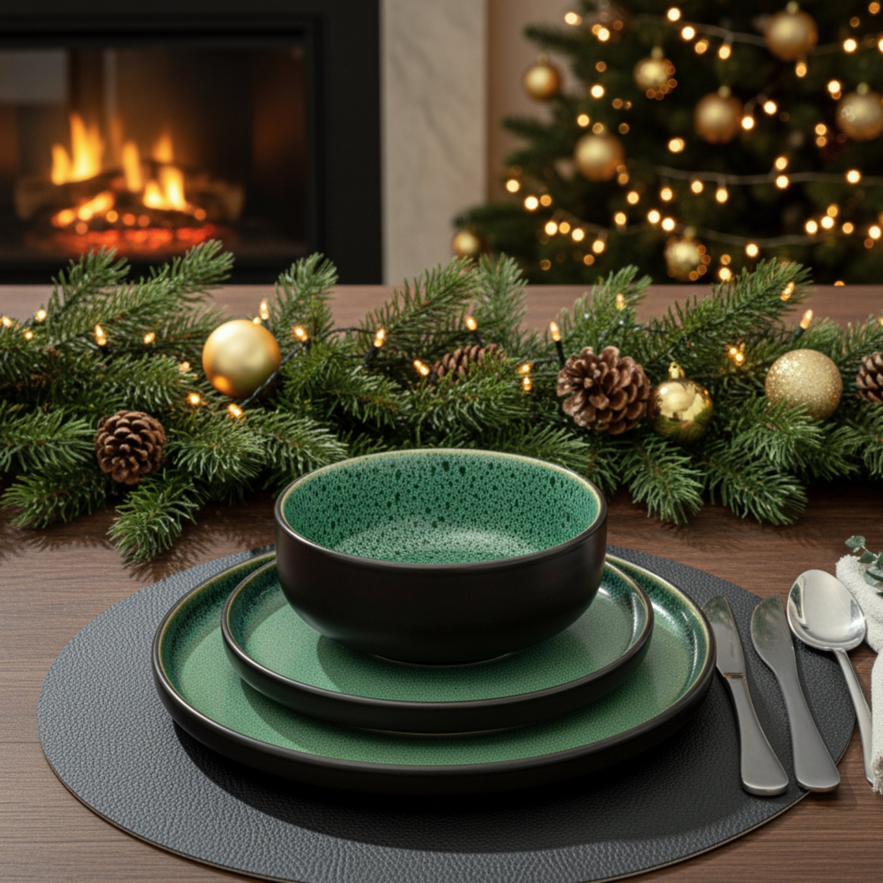 SÄNGER Steingut Geschirrset Greenwich 24 teilig für 6 Personen