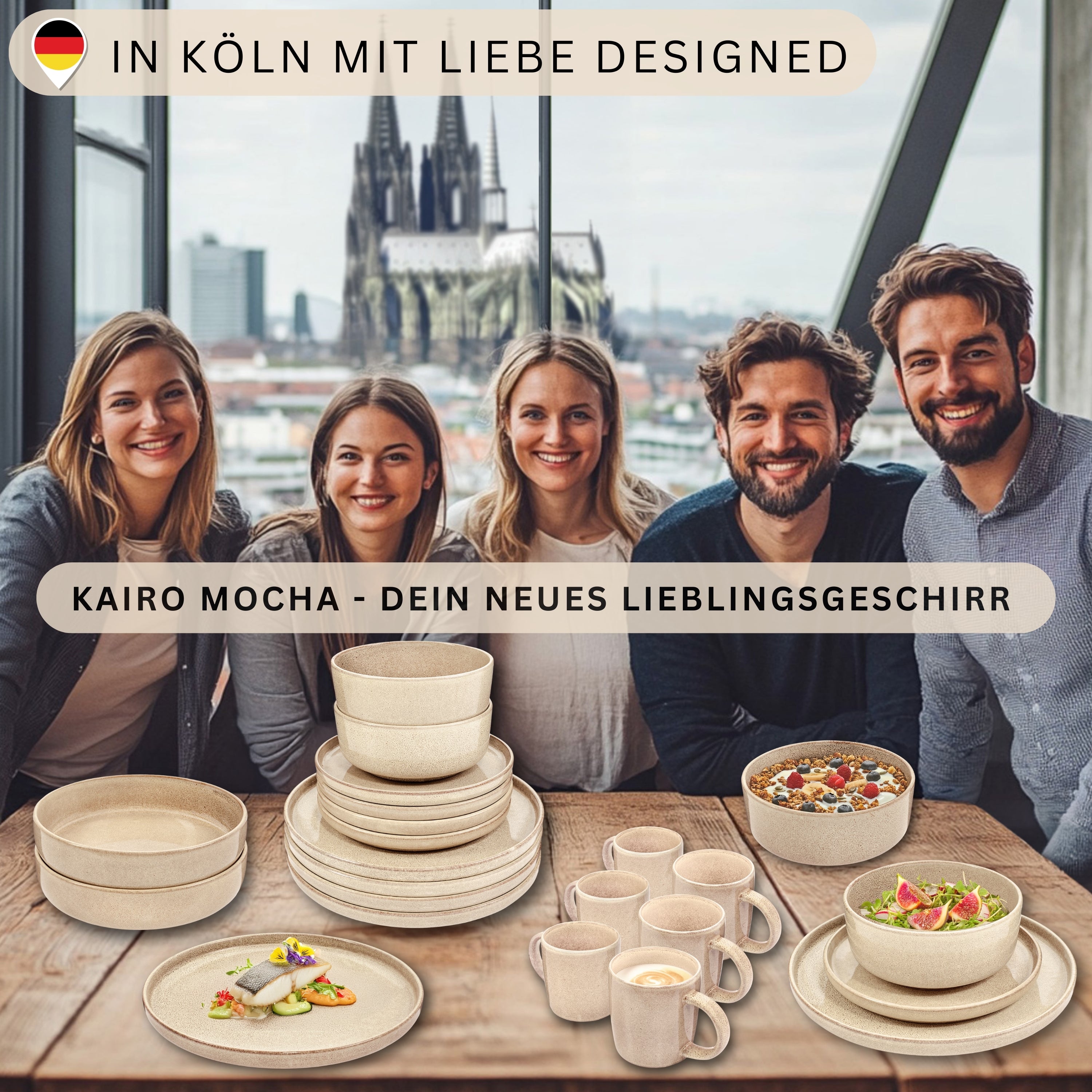 SÄNGER Schalen Set Kairo Mocha - 4 teilig aus Steingut