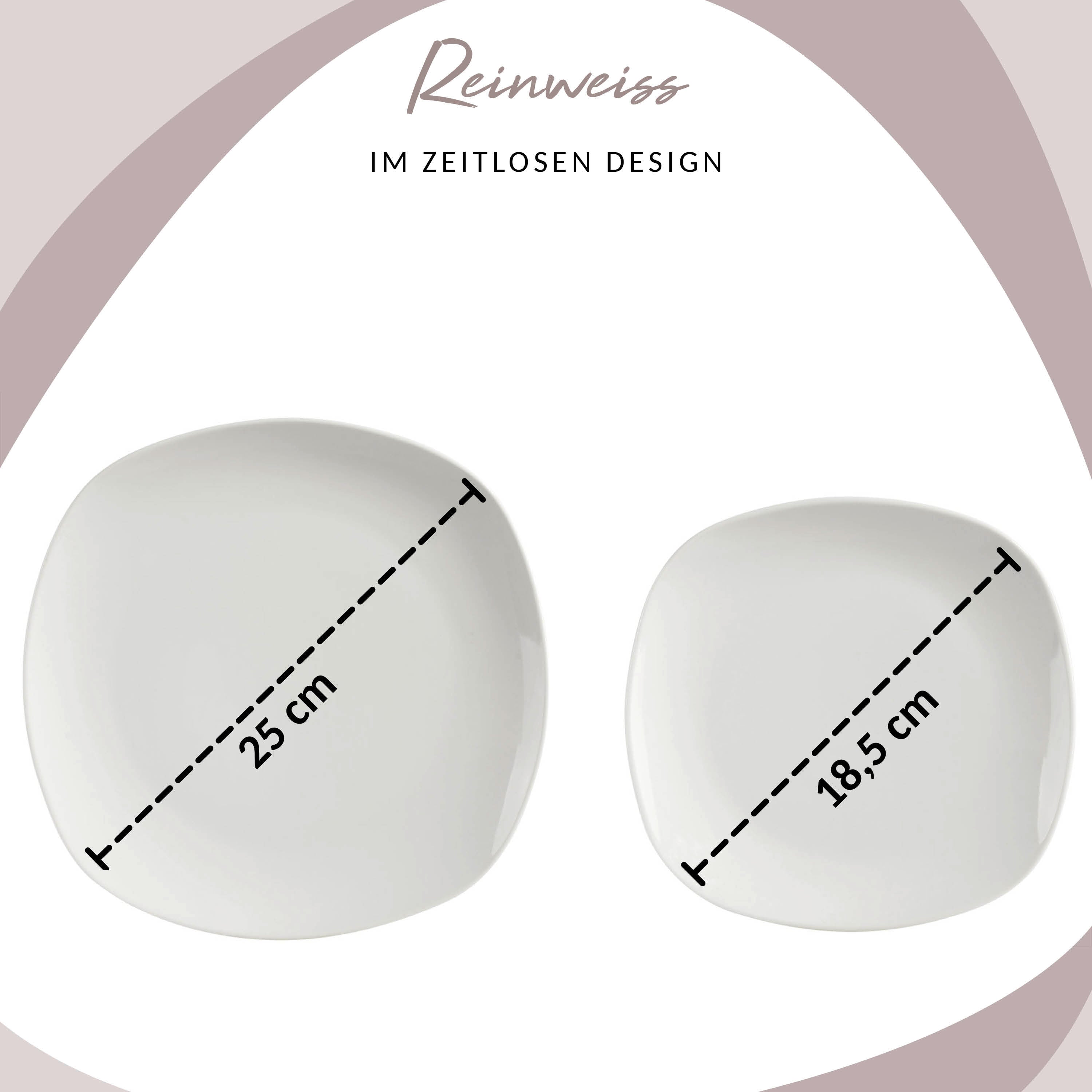 SÄNGER Porzellan Geschirrset Bilgola, Kombiservice 16 teilig für 4 Personen