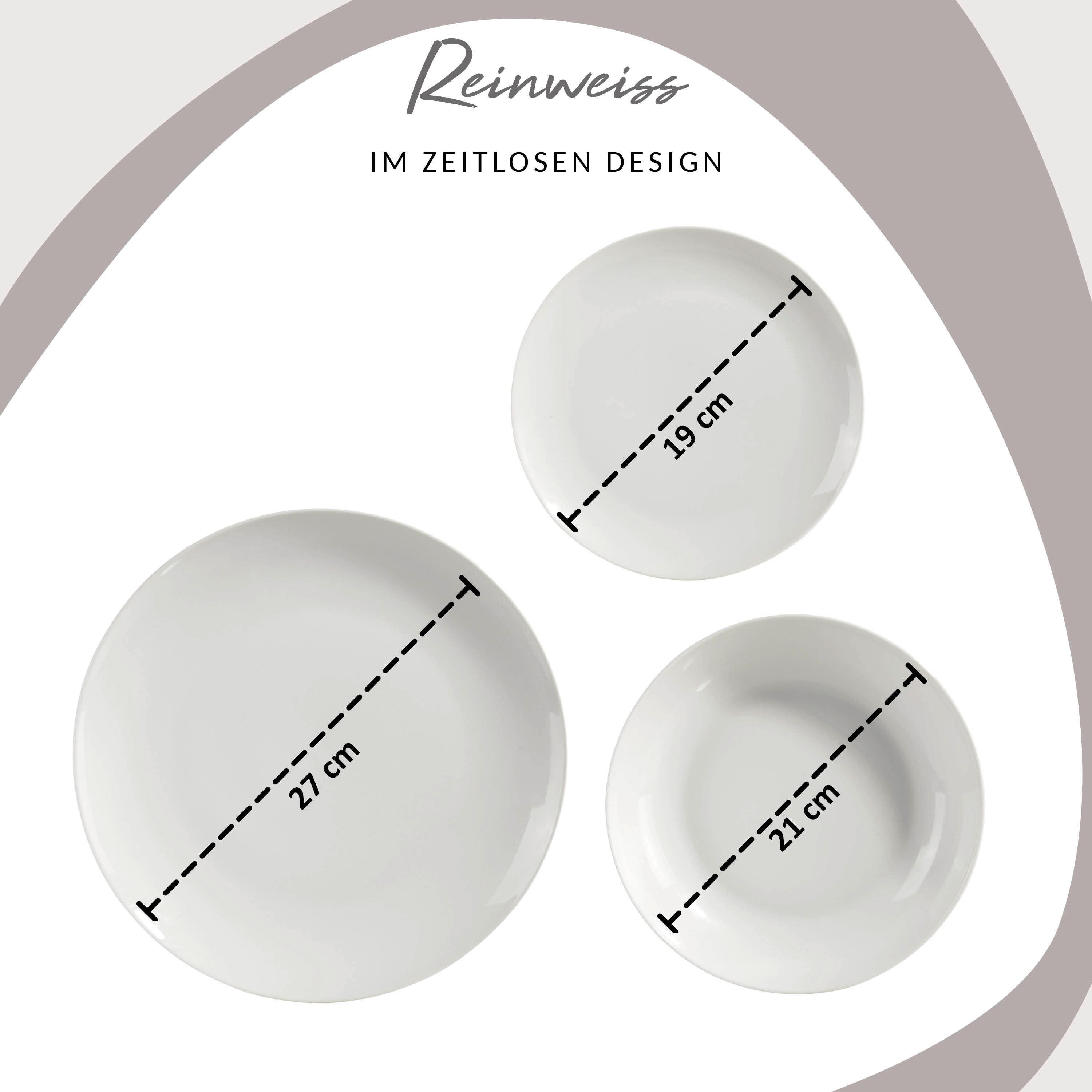 SÄNGER Porzellan Geschirrset New Port, Kombiservice 86 teilig für 12 Personen