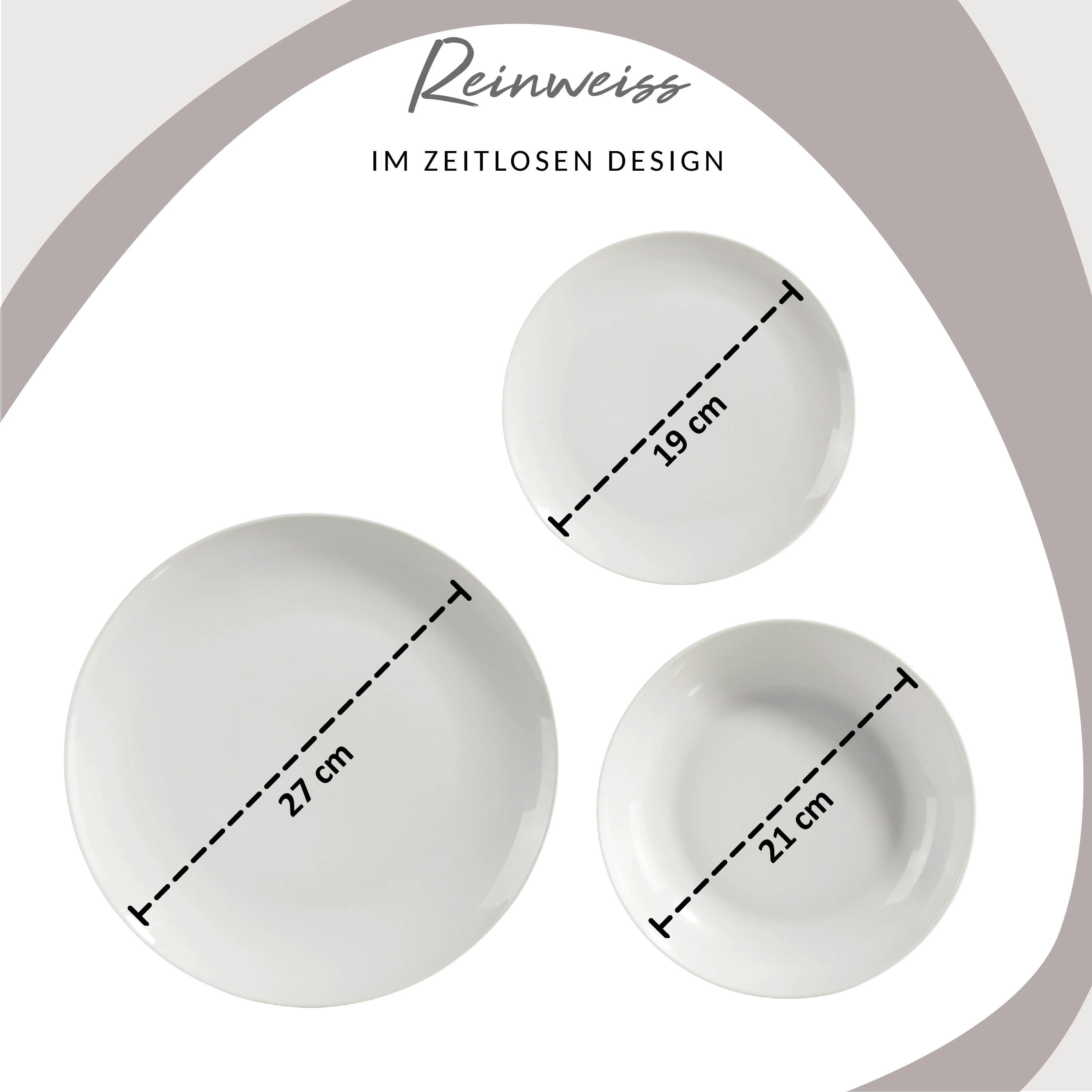 SÄNGER Porzellan Geschirrset New Port, Tafelservice 24 teilig für 6 Personen