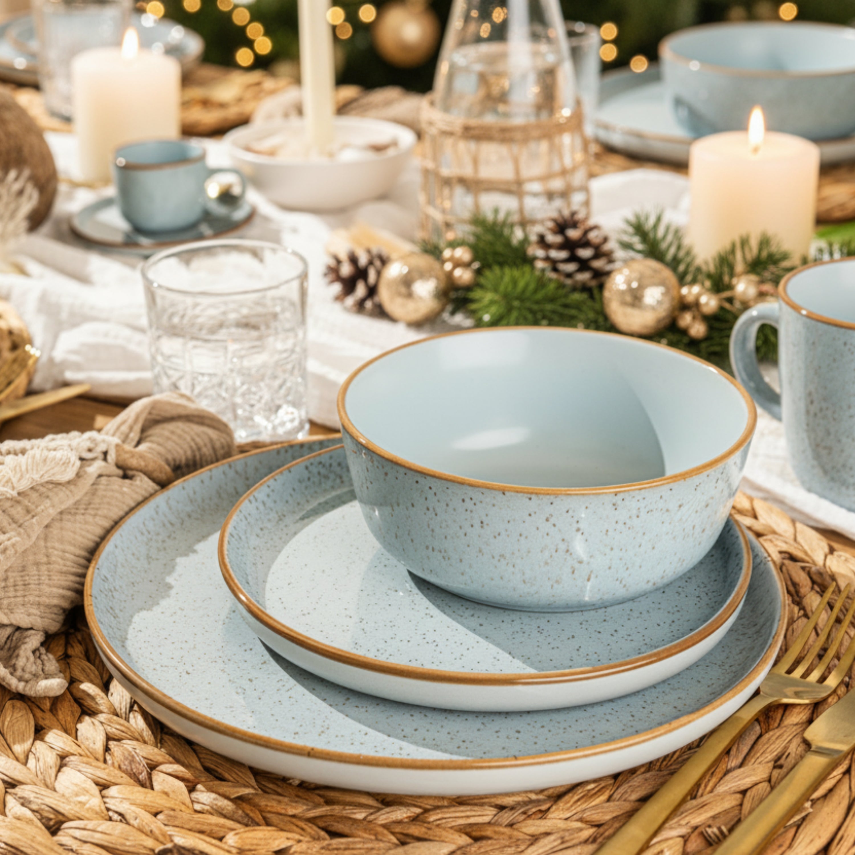 SÄNGER Tafelservice Rio Lagune - 18 teilig aus Steingut