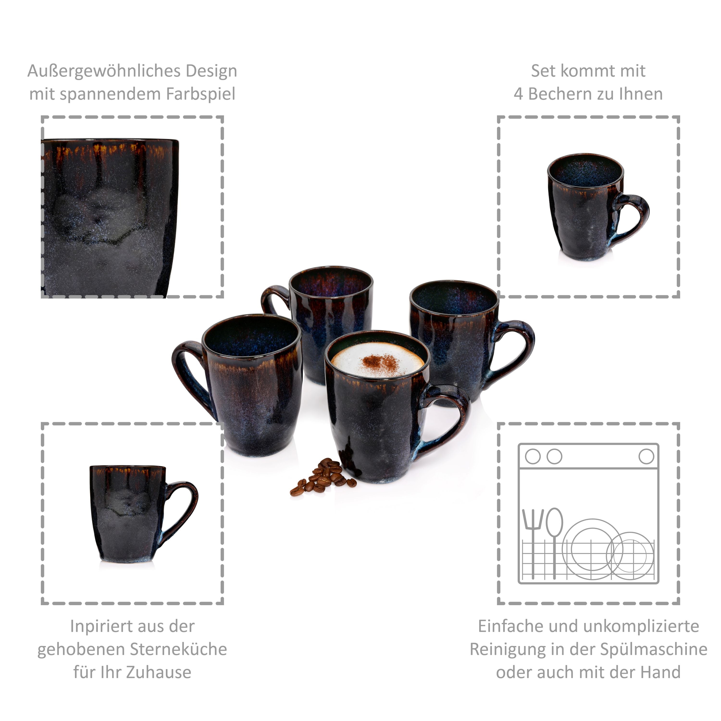 SÄNGER Kaffeebecher Set Tokio 4 teilig