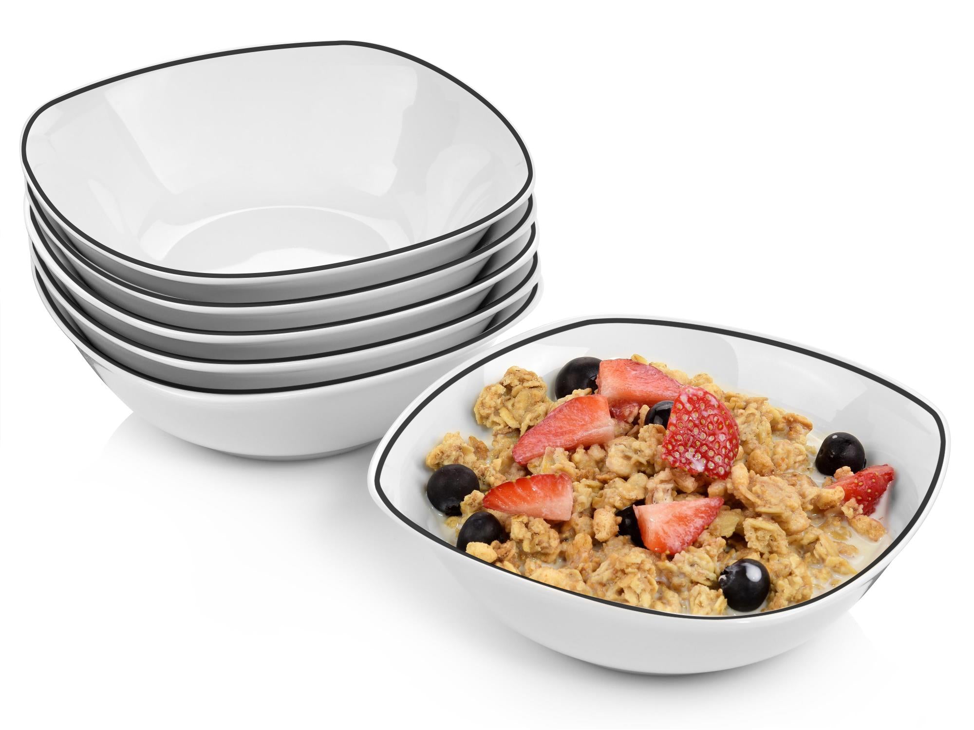SÄNGER Porzellan Müslischalen Set Bilgola Black Rim 6 teilig